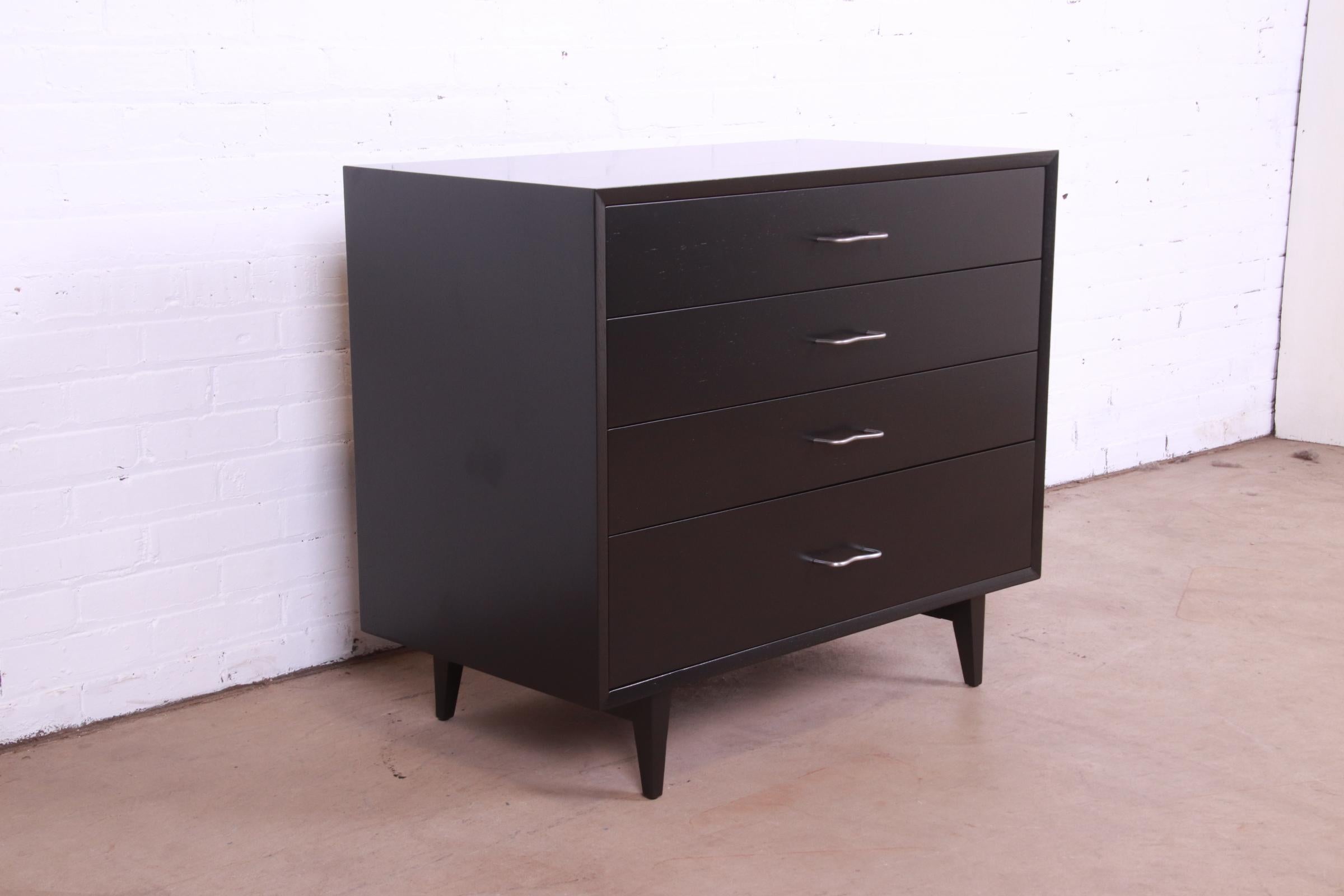 Mid-20th Century George Nelson for Herman Miller Black Lacquered Dresser Chest, Newly Refinished