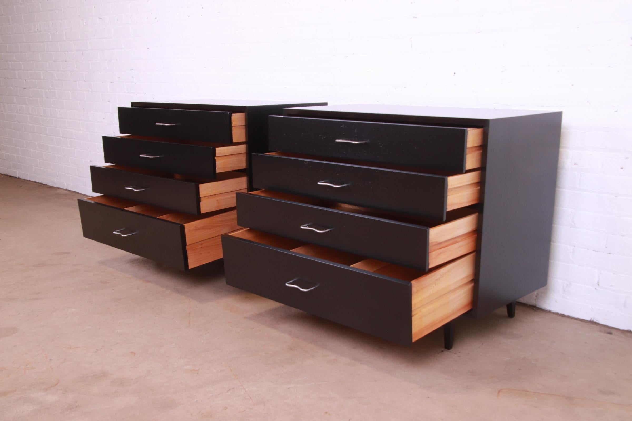 George Nelson for Herman Miller Black Lacquered Dresser Chests, Newly Refinished 3