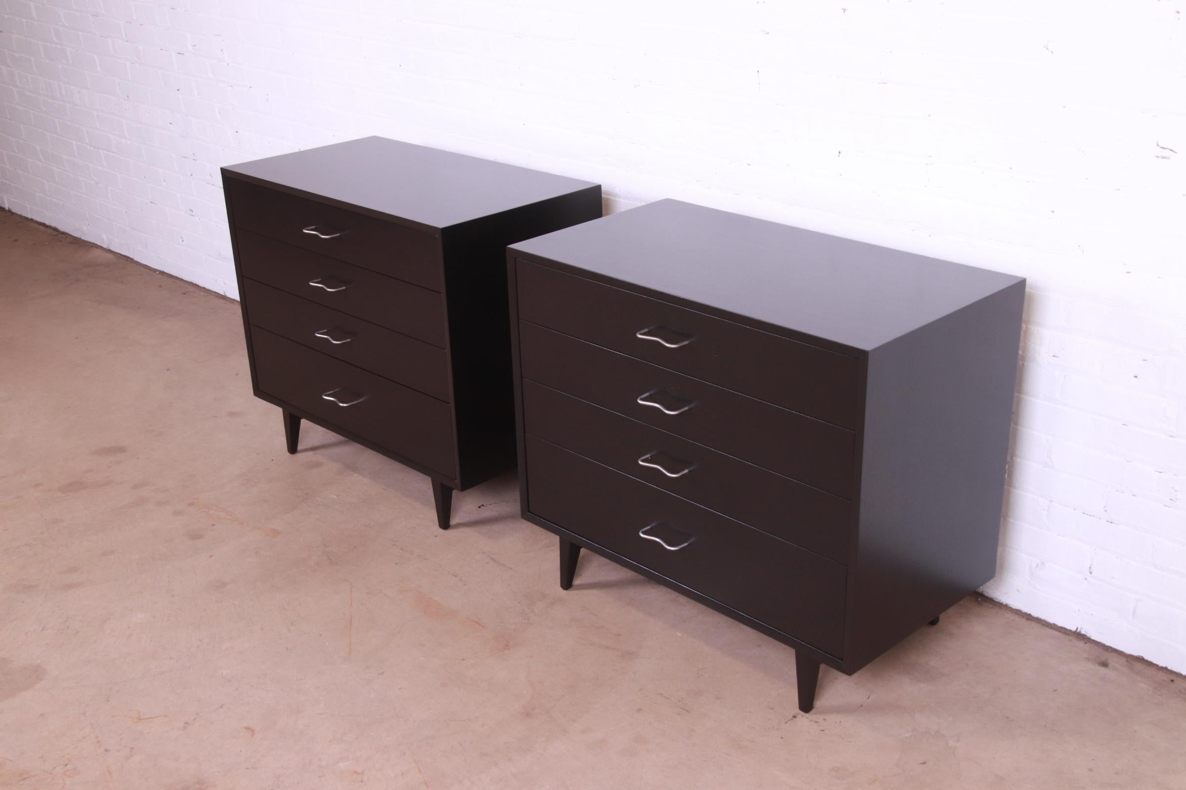 American George Nelson for Herman Miller Black Lacquered Dresser Chests, Newly Refinished