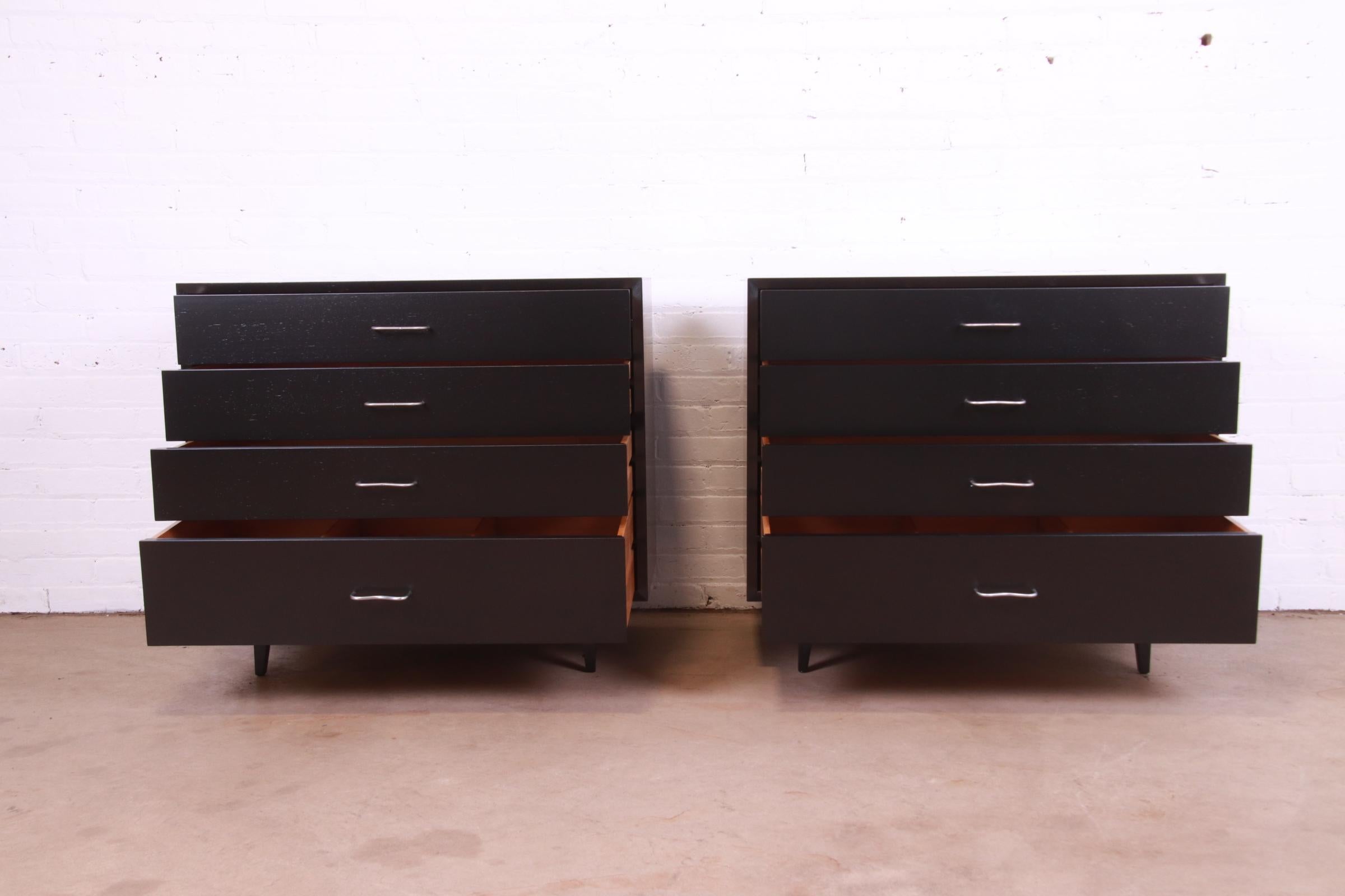 George Nelson for Herman Miller Black Lacquered Dresser Chests, Newly Refinished 1