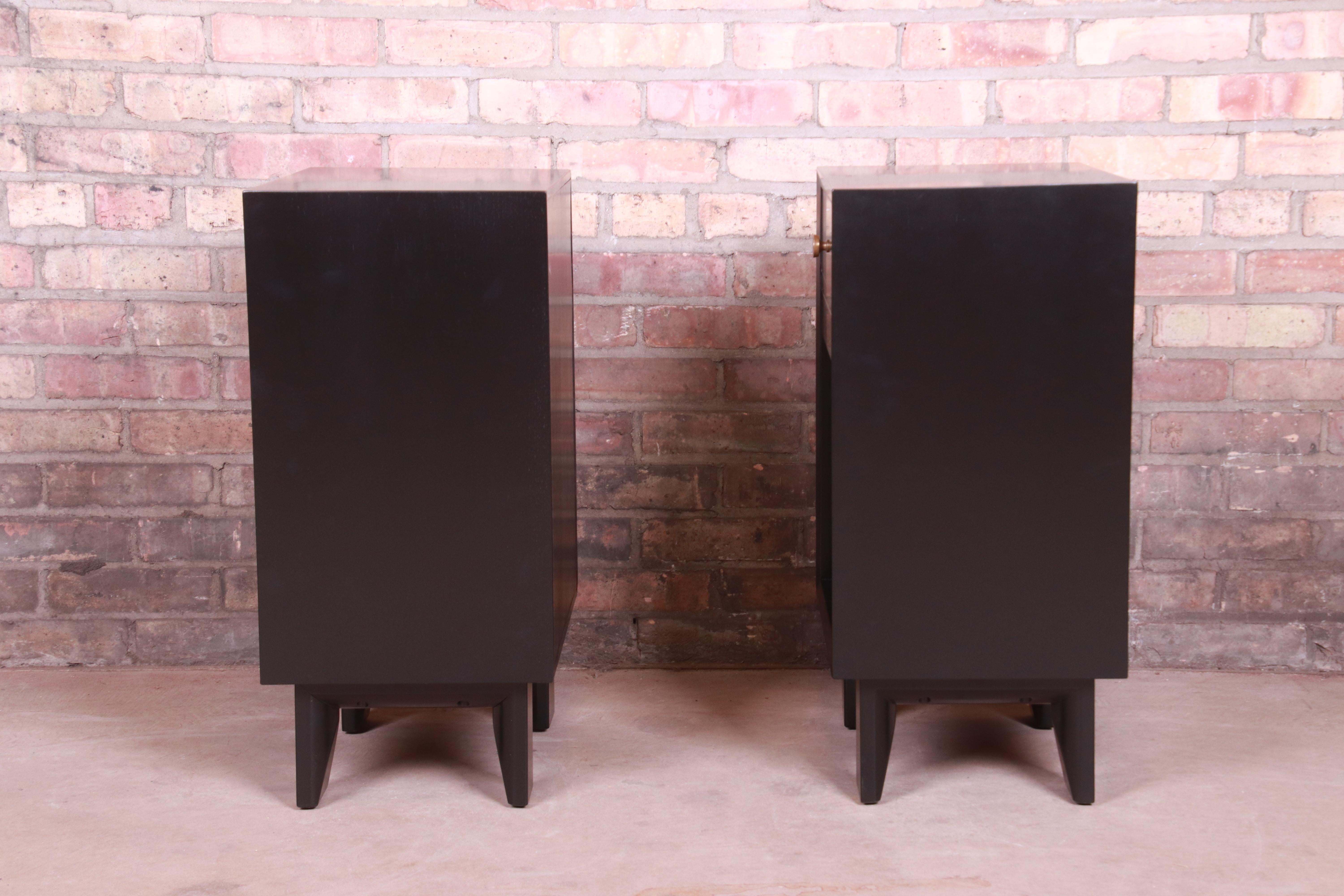 George Nelson for Herman Miller Black Lacquered Nightstands, Newly Refinished 8