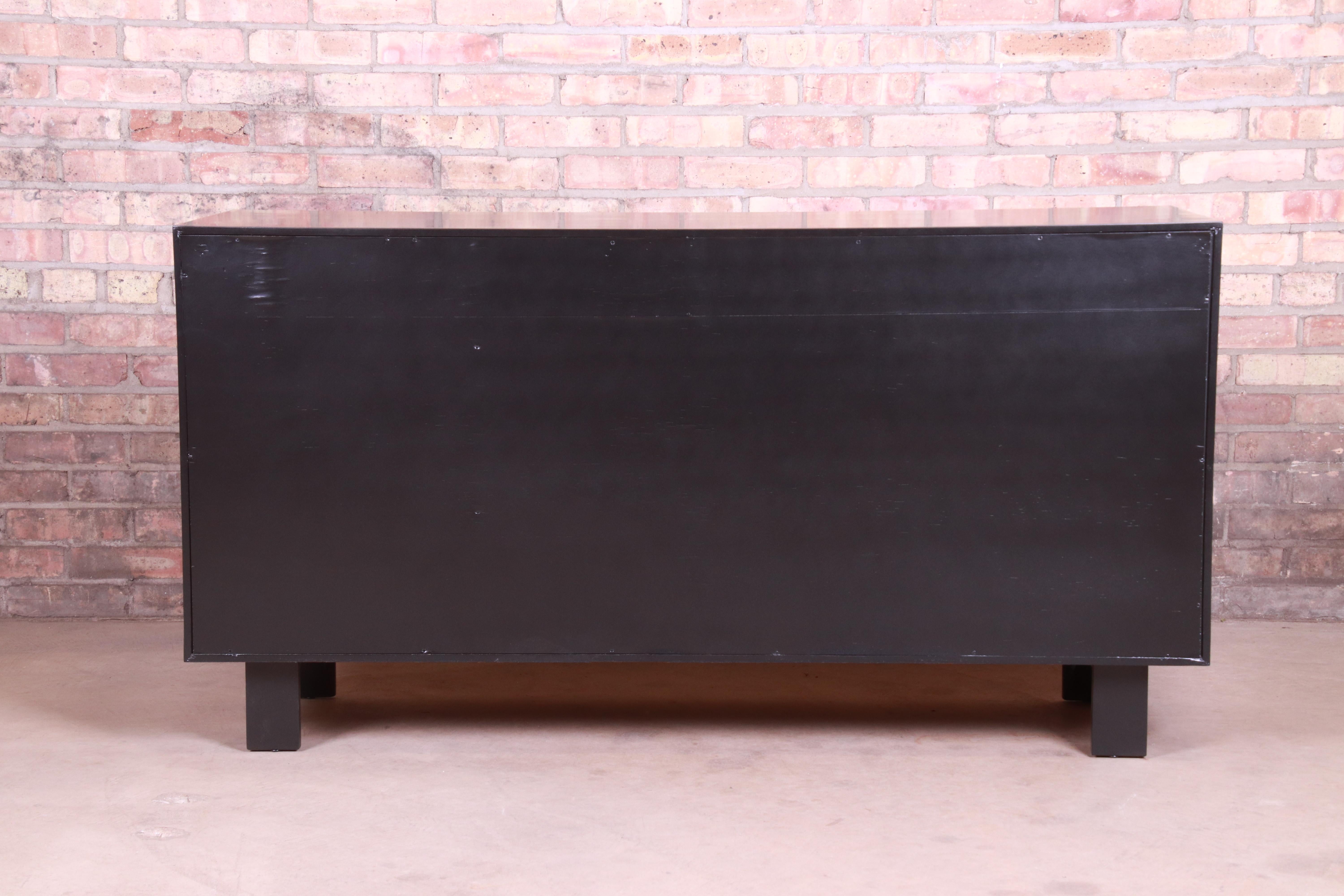 George Nelson for Herman Miller Black Lacquered Sideboard Credenza, Refinished For Sale 4
