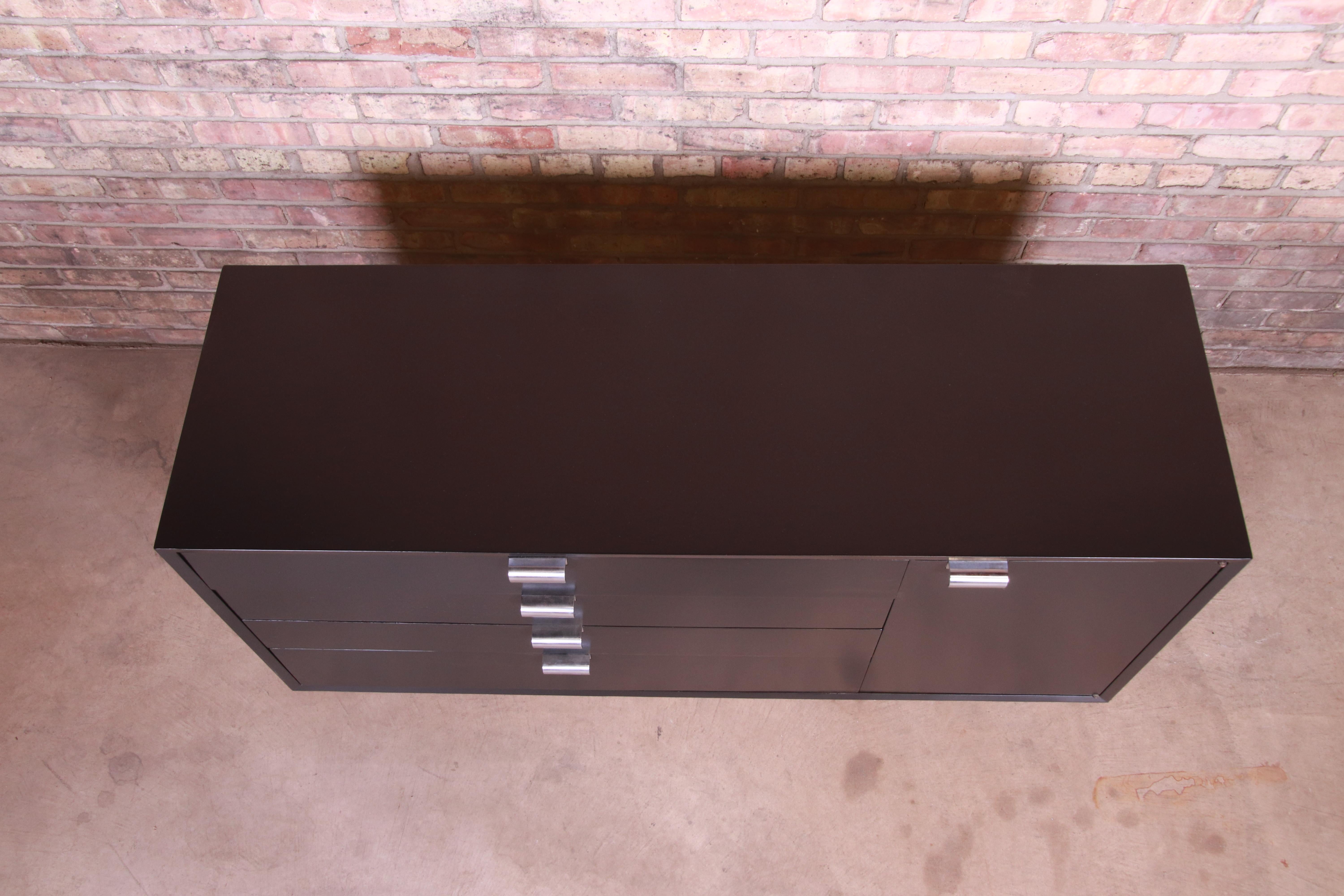 George Nelson for Herman Miller Black Lacquered Sideboard Credenza, Refinished For Sale 1