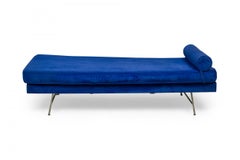 George Nelson for Herman Miller Blue Velour and Chrome Daybed