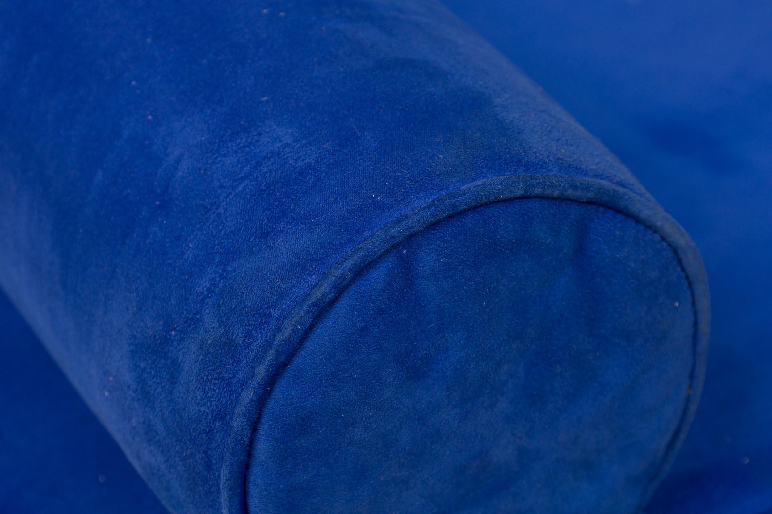 Tagesbett aus blauem Velour und Chrom von George Nelson für Herman Miller (20. Jahrhundert) im Angebot