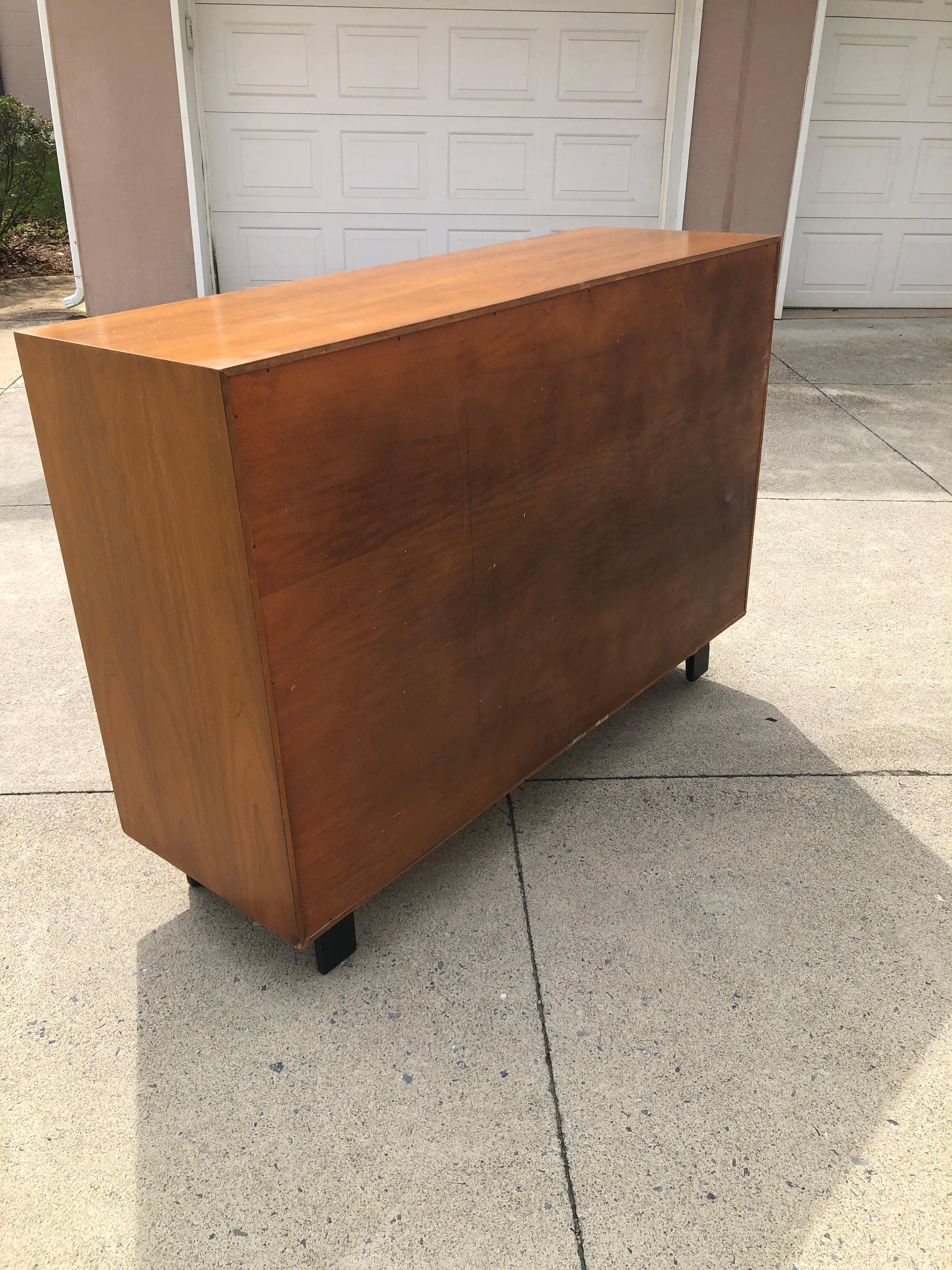 George Nelson for Herman Miller Cabinet Chest in Book Match Walnut Grain In Good Condition In Allentown, PA