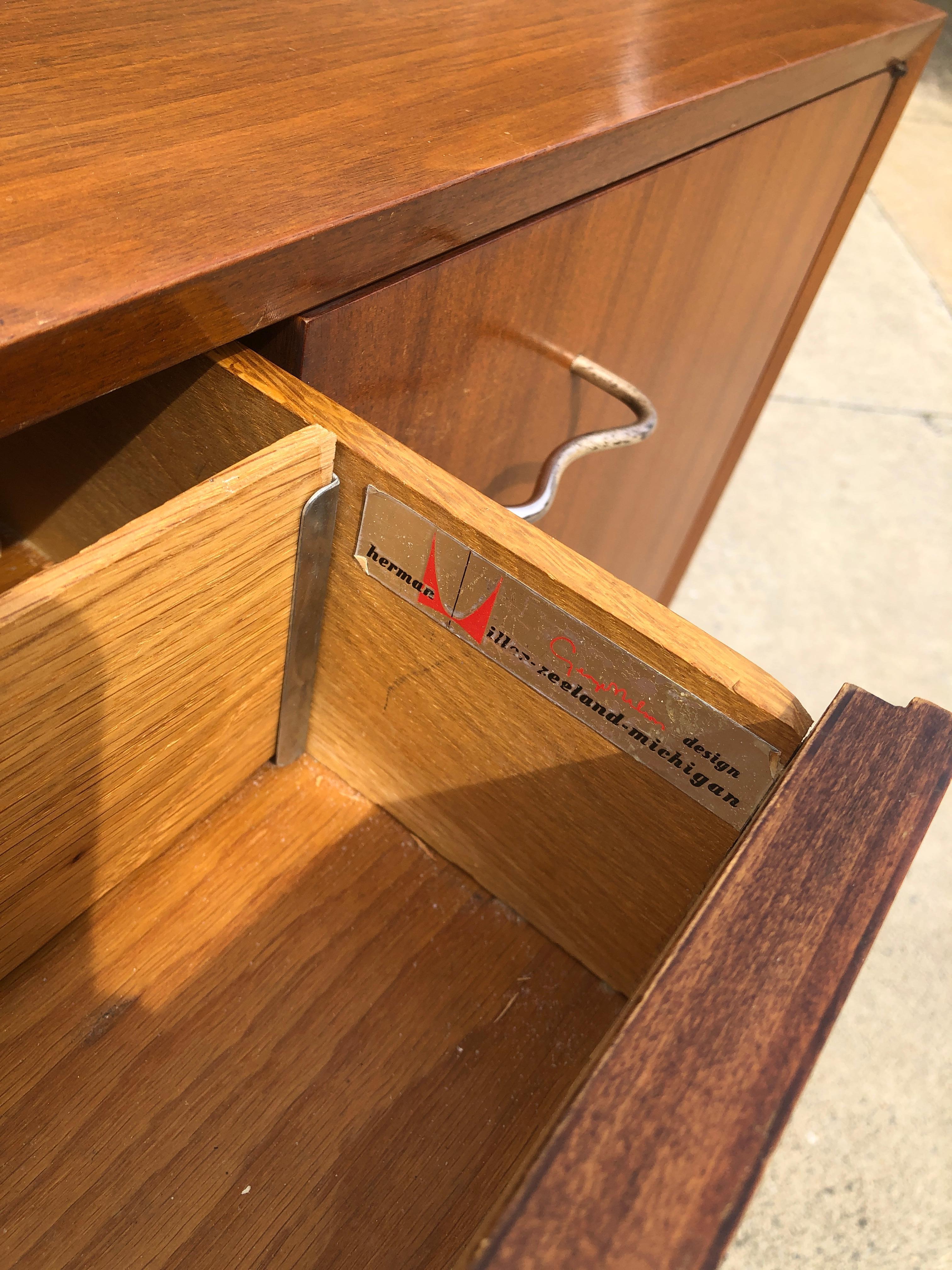 George Nelson for Herman Miller Cabinet Chest in Book Match Walnut Grain 2