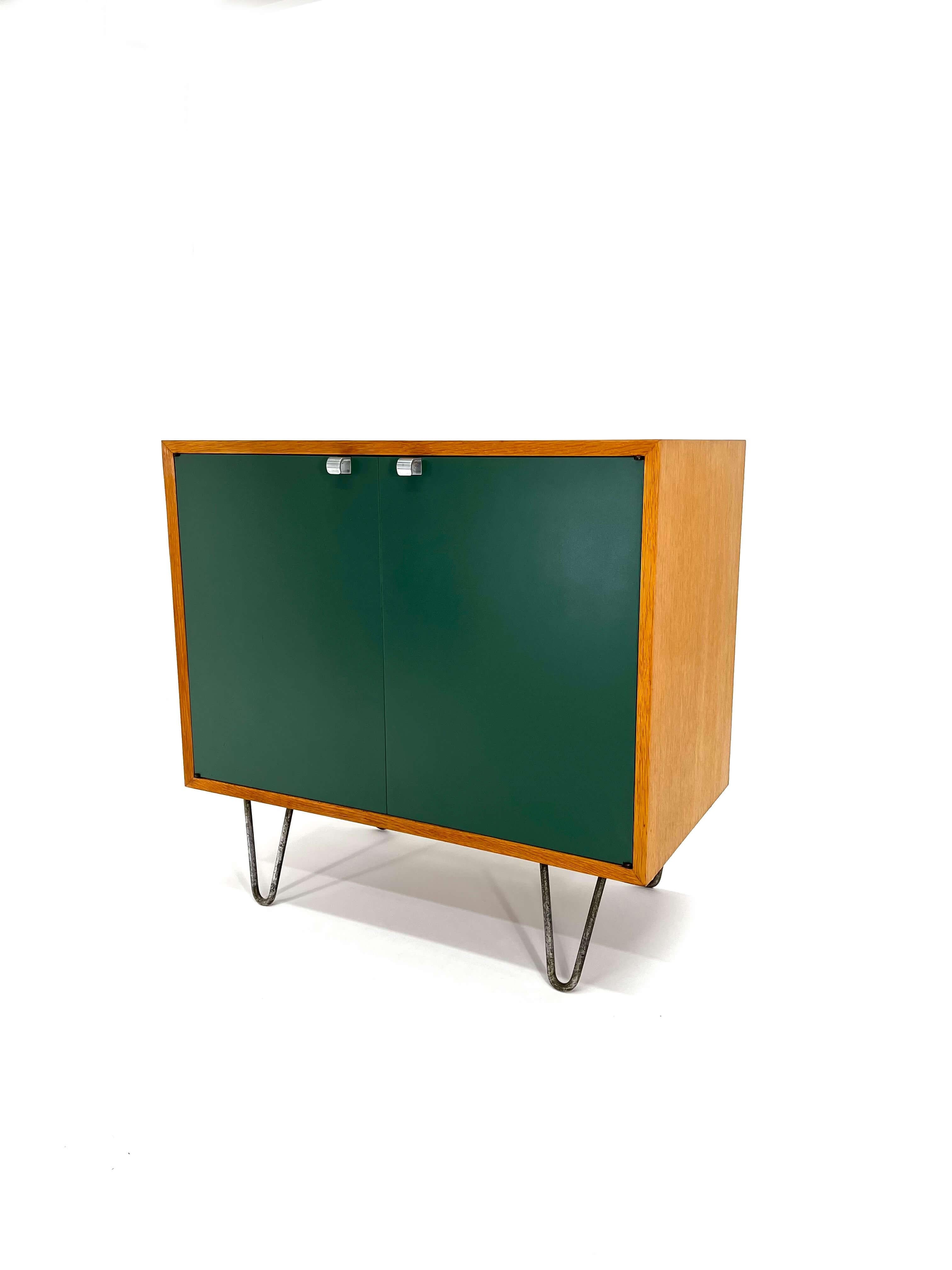 George Nelson for Herman Miller Cabinet - Green Lacquered doors & Hair Pin Legs 4