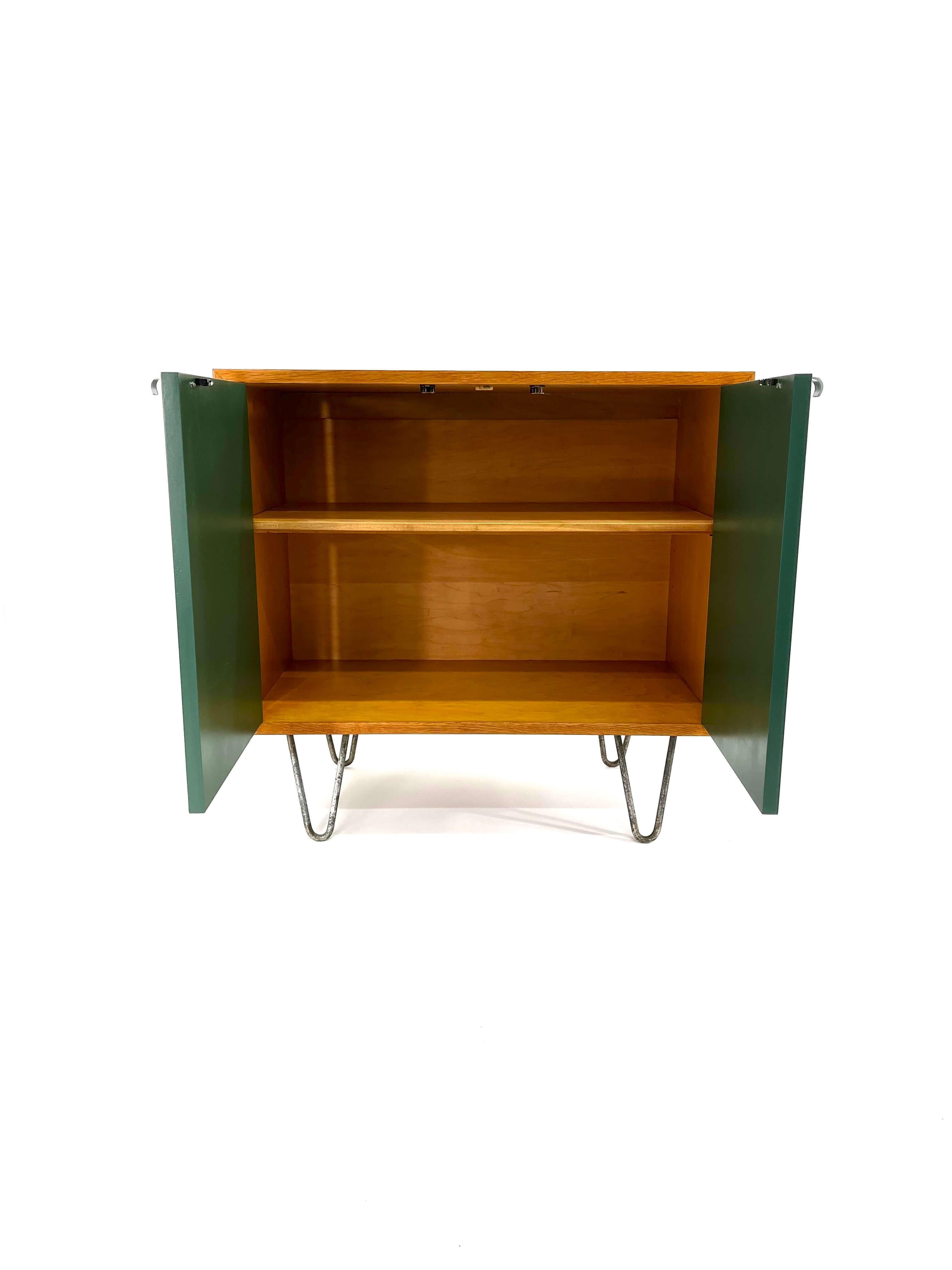 George Nelson for Herman Miller Cabinet - Green Lacquered doors & Hair Pin Legs 11