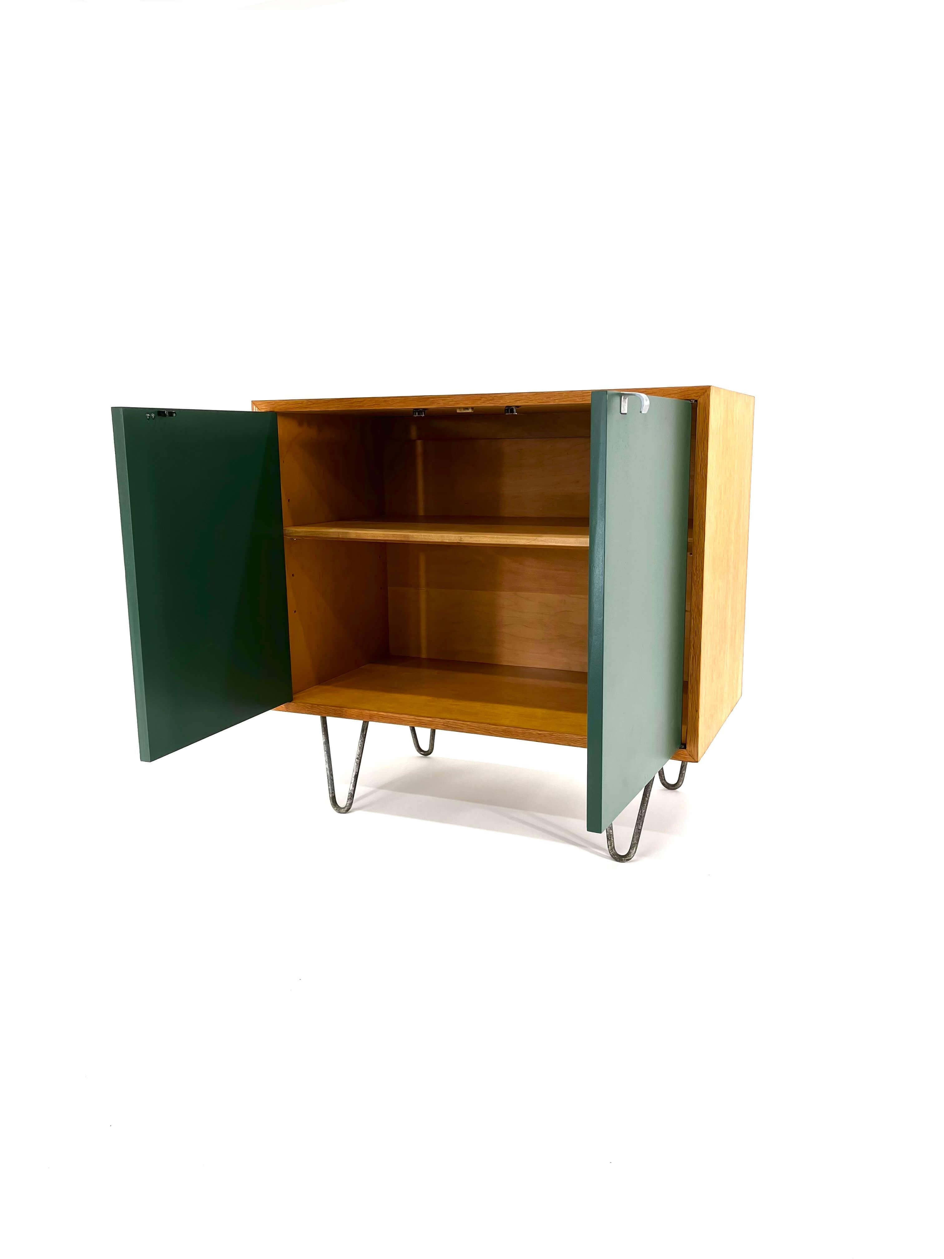 George Nelson for Herman Miller Cabinet - Green Lacquered doors & Hair Pin Legs 12