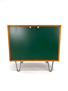 George Nelson for Herman Miller Cabinet - Green Lacquered doors & Hair Pin Legs