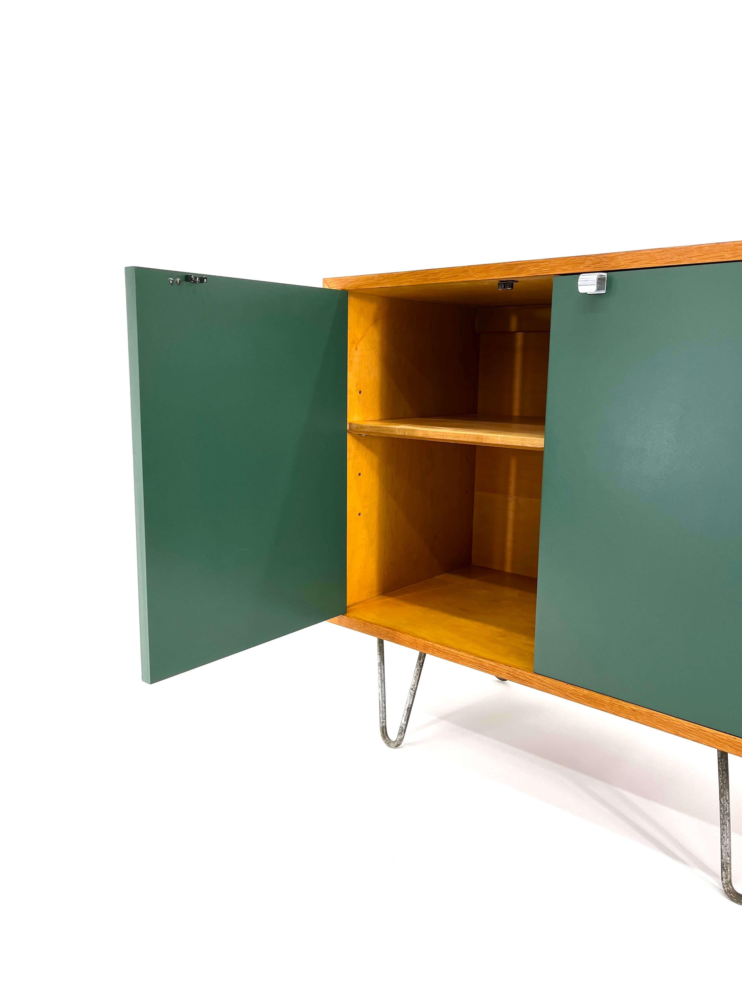 George Nelson for Herman Miller Cabinet - Green Lacquered doors & Hair Pin Legs 13