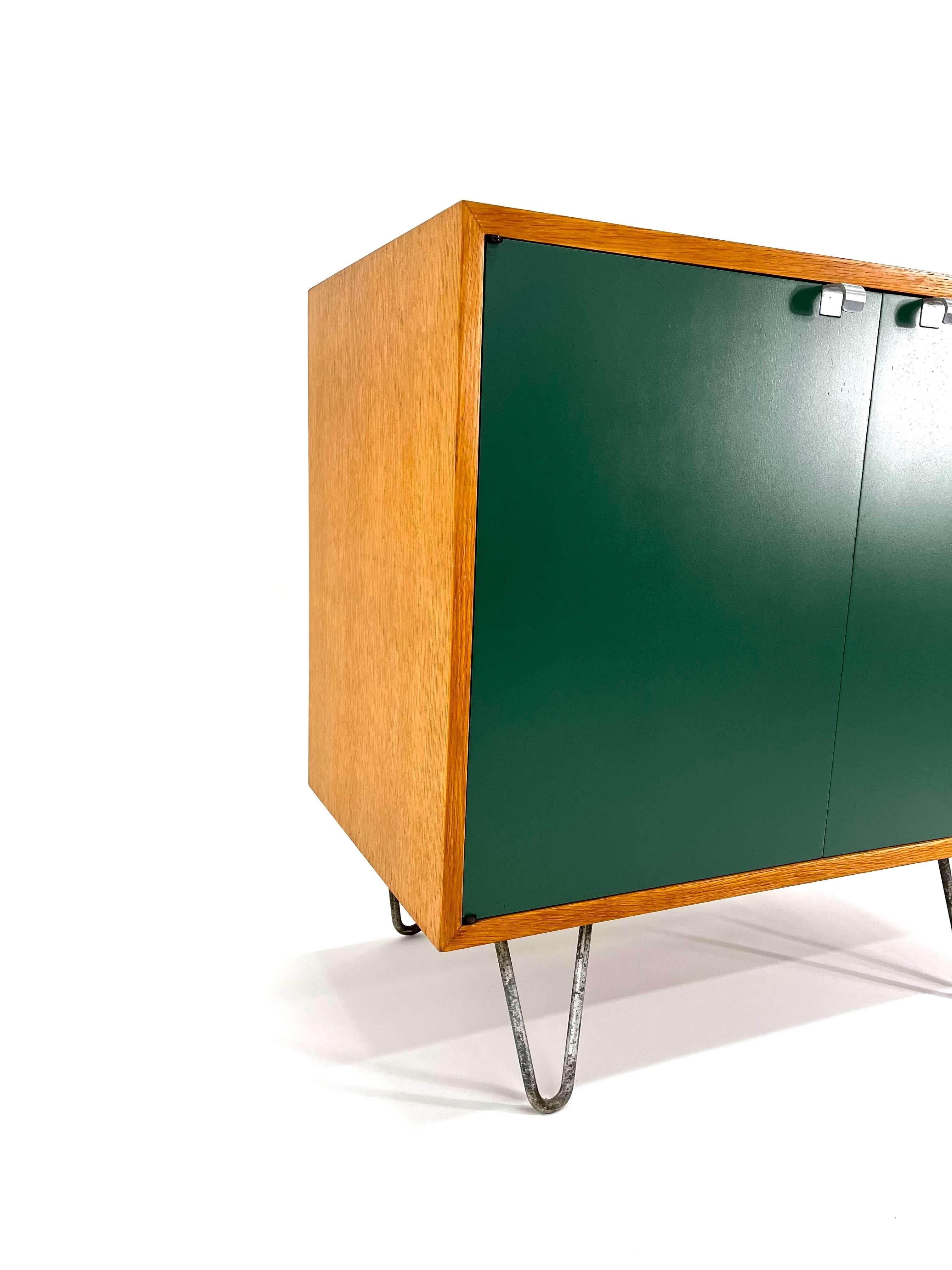 George Nelson for Herman Miller Cabinet - Green Lacquered doors & Hair Pin Legs 2