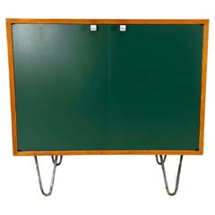 George Nelson for Herman Miller Cabinet - Green Lacquered doors & Hair Pin Legs