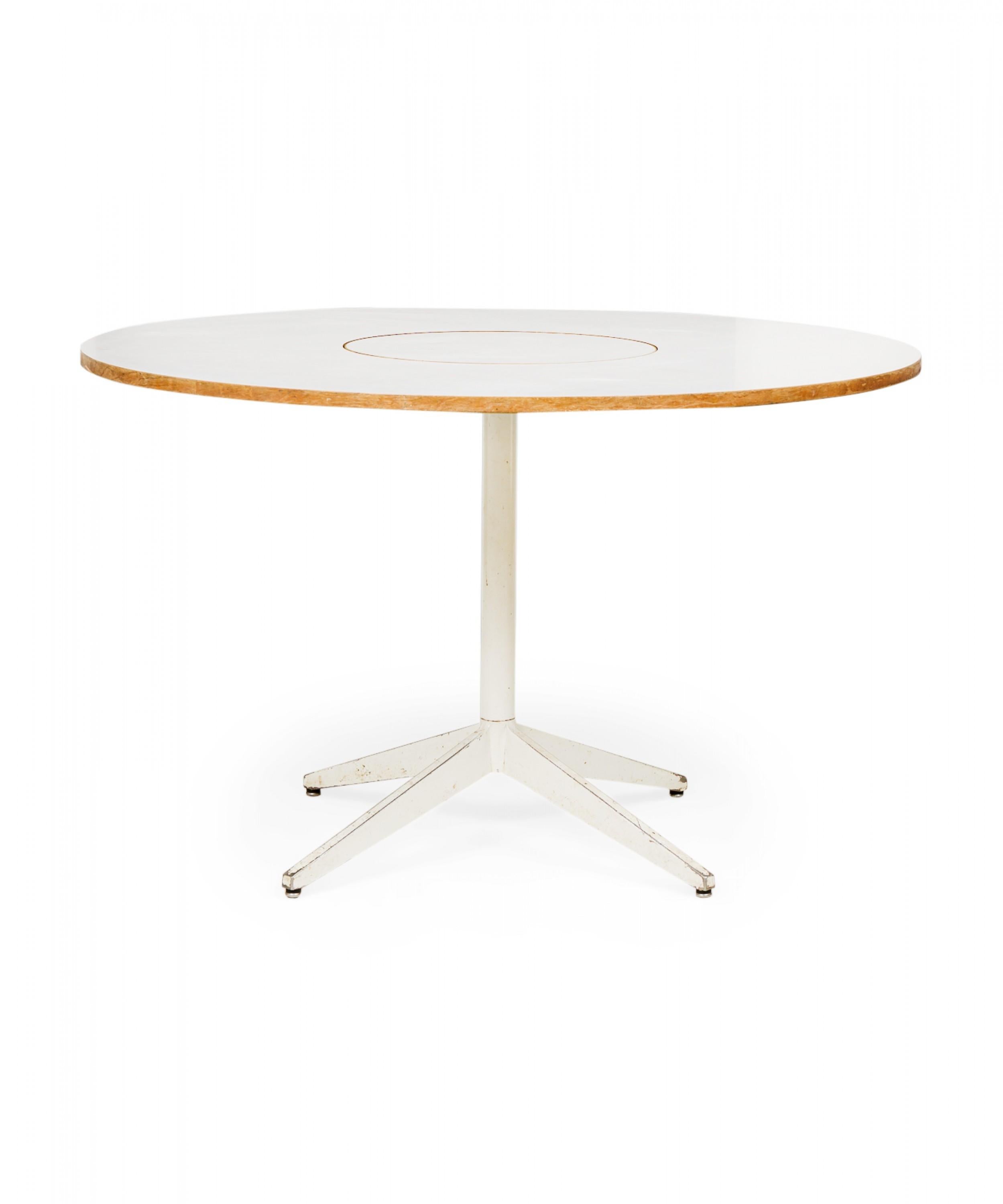 George Nelson for Herman Miller Circular White Laminate Lazy Susan Dining Table In Good Condition For Sale In New York, NY