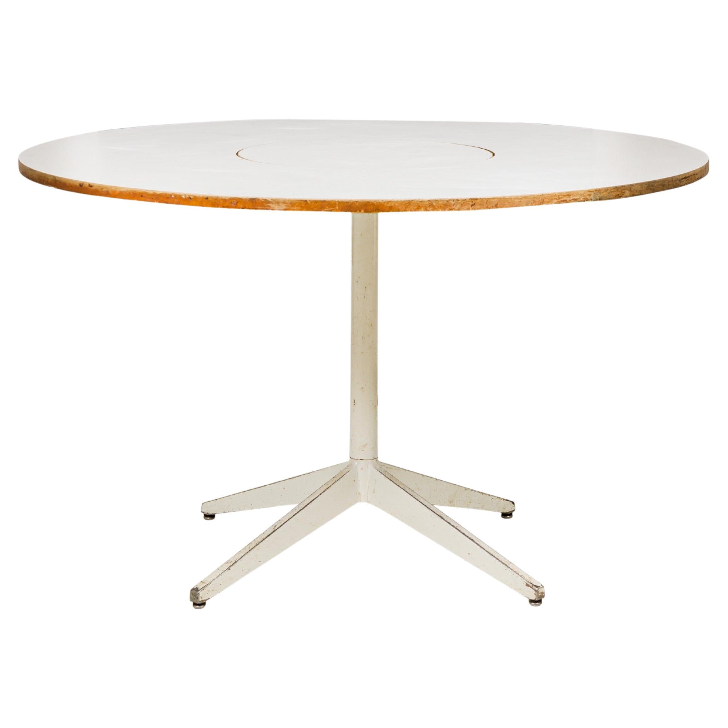 Table de salle à manger circulaire Lazy Susan en stratifié blanc de George Nelson pour Herman Miller