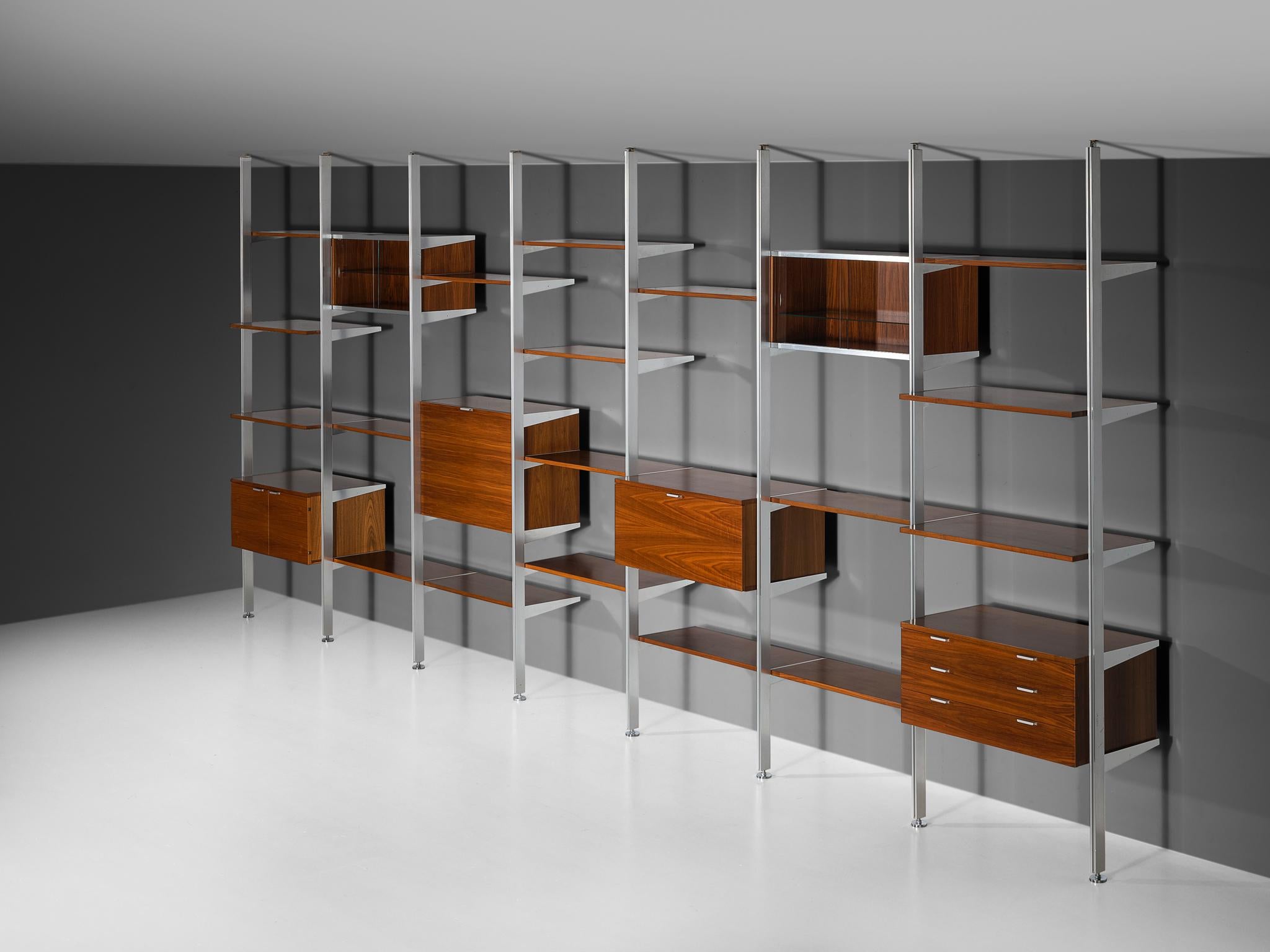 George Nelson for Herman Miller CSS Modular Wall Unit in Walnut & Aluminum For Sale 6