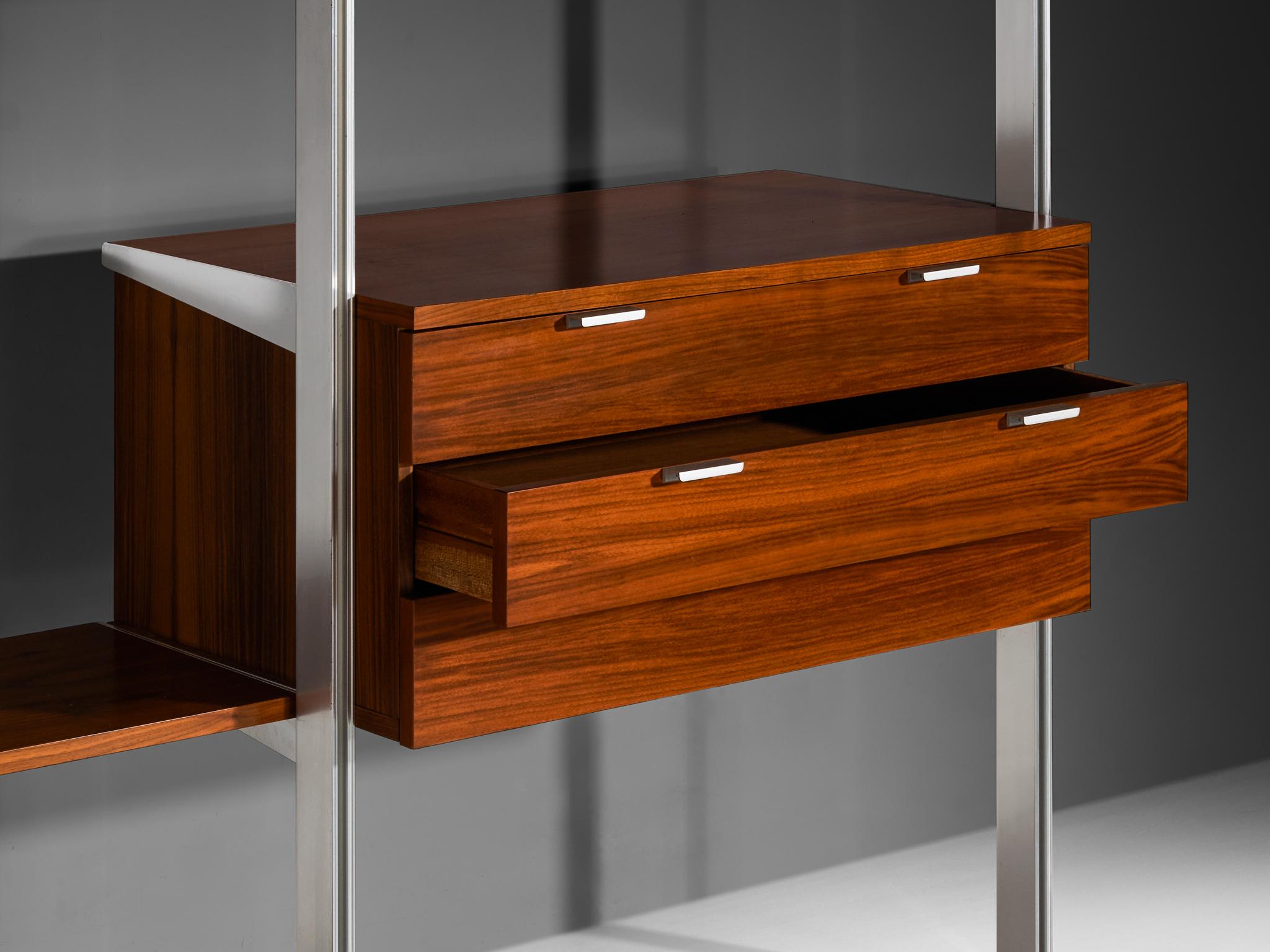 George Nelson for Herman Miller CSS Modular Wall Unit in Walnut & Aluminum For Sale 7