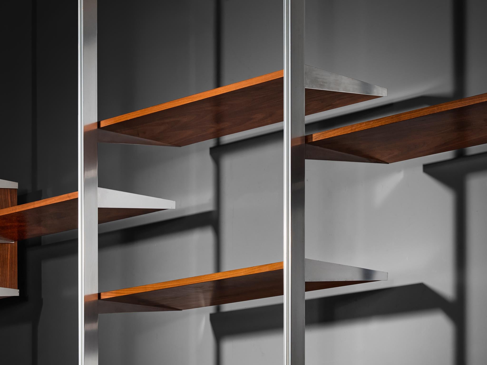 George Nelson for Herman Miller CSS Modular Wall Unit in Walnut & Aluminum For Sale 8