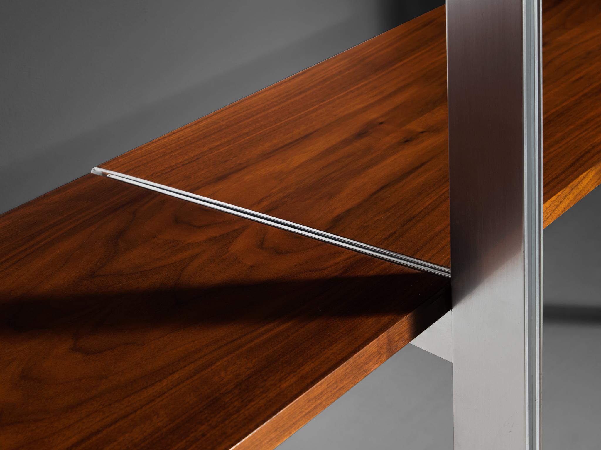 Mid-20th Century George Nelson for Herman Miller CSS Modular Wall Unit in Walnut & Aluminum For Sale
