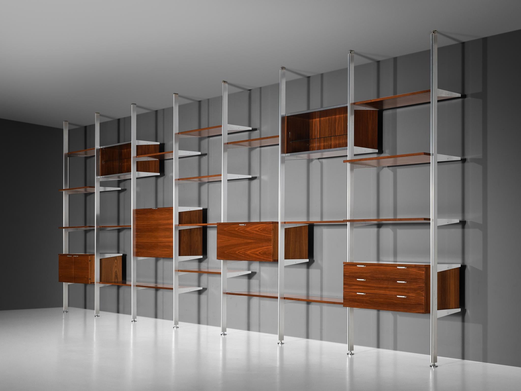 George Nelson for Herman Miller CSS Modular Wall Unit in Walnut & Aluminum For Sale 1
