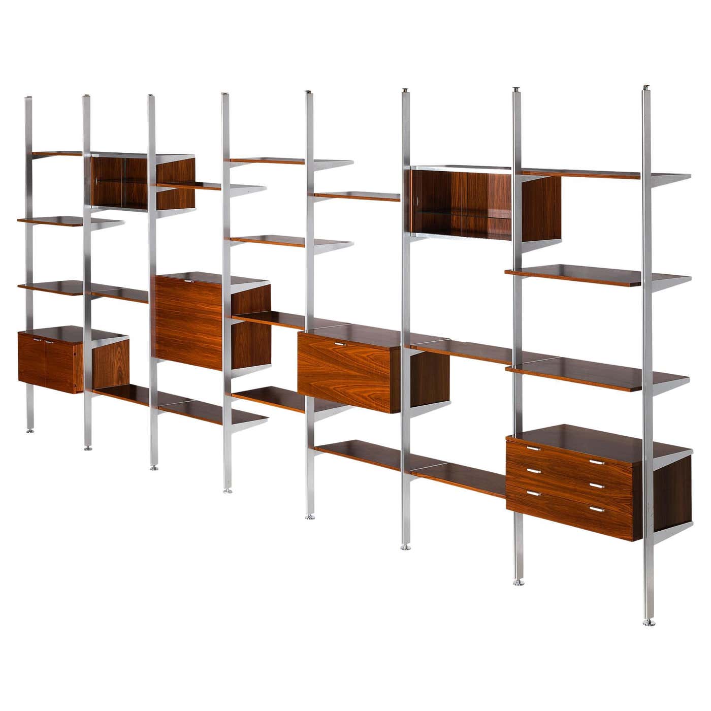 George Nelson for Herman Miller CSS Modular Wall Unit in Walnut and ...