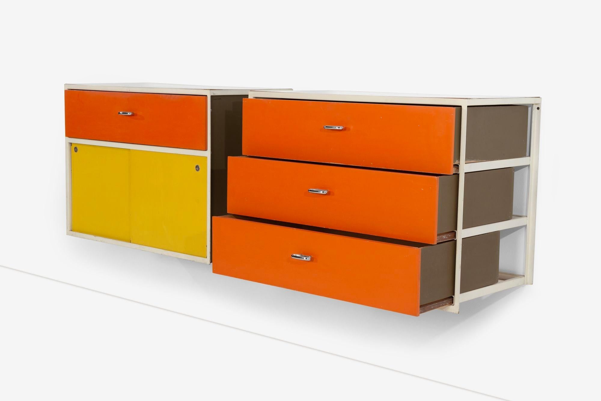 Metà XX secolo George Nelson per Herman Miller Custom per Hugh DuPree Armadi con struttura in acciaio 1960 in vendita