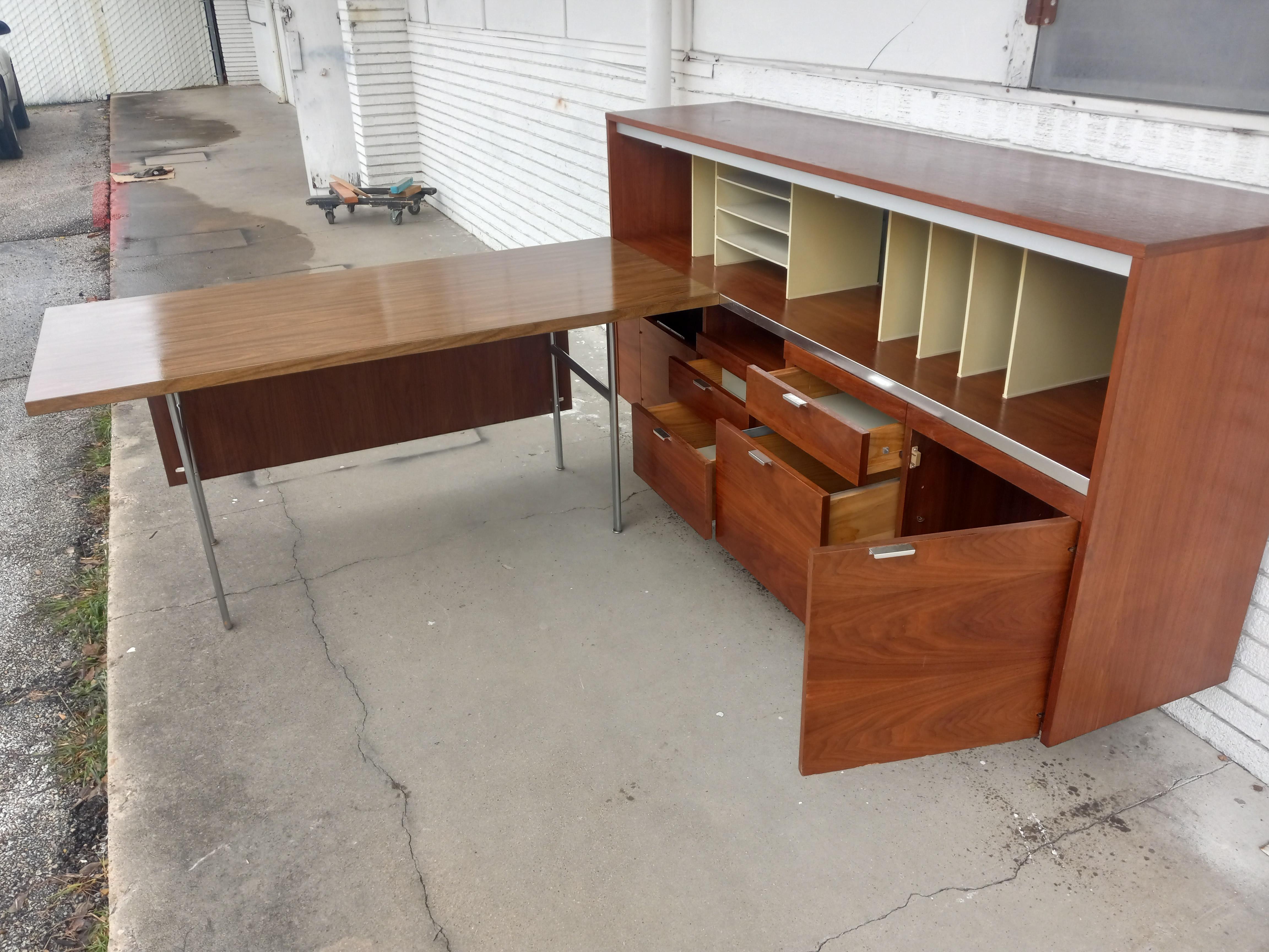 desk with credenza