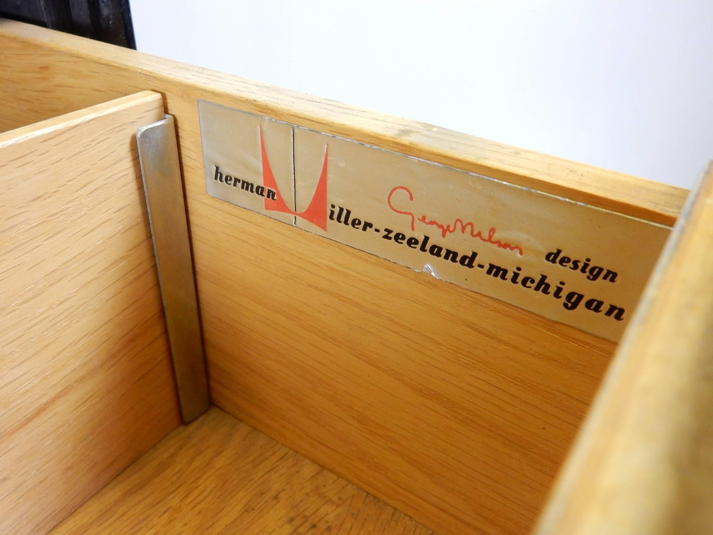 Mid-Century Modern George Nelson for Herman Miller Ebonized Thin Edge Eight-Drawer Cabinet
