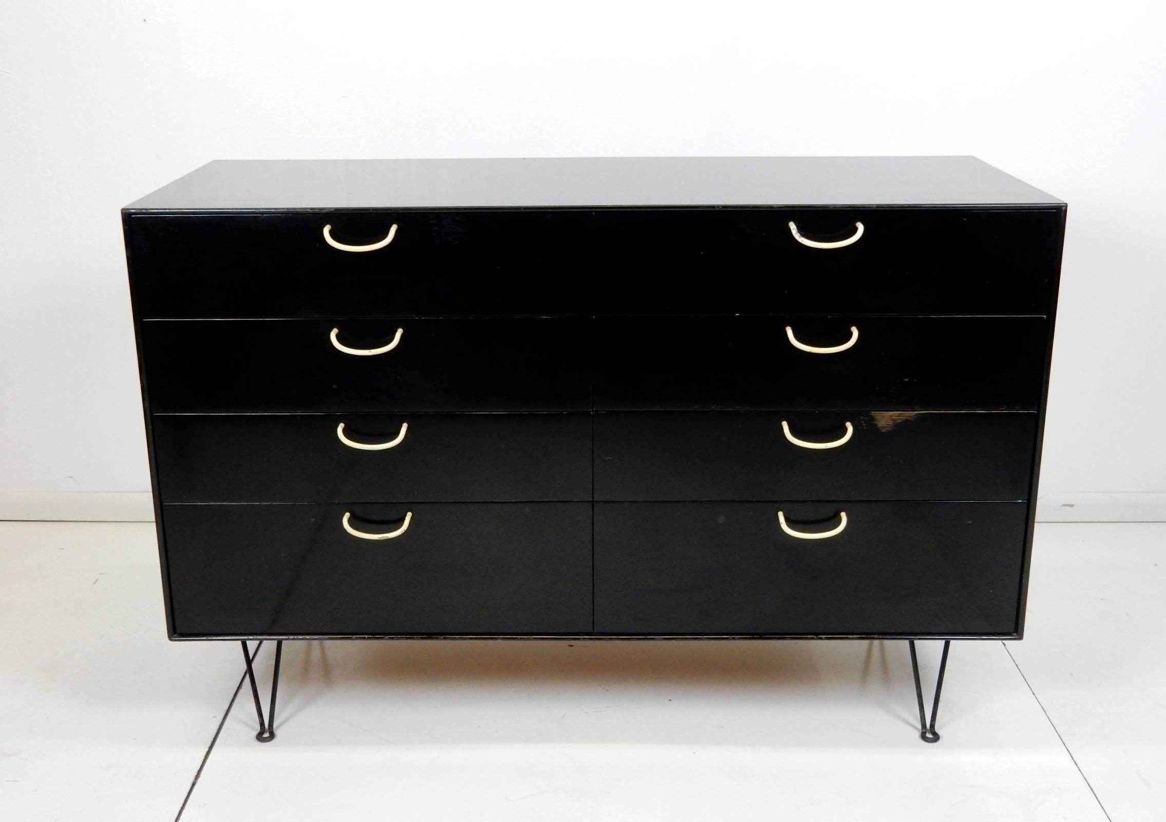 George Nelson for Herman Miller Ebonized Thin Edge Eight-Drawer Cabinet In Good Condition In Las Vegas, NV