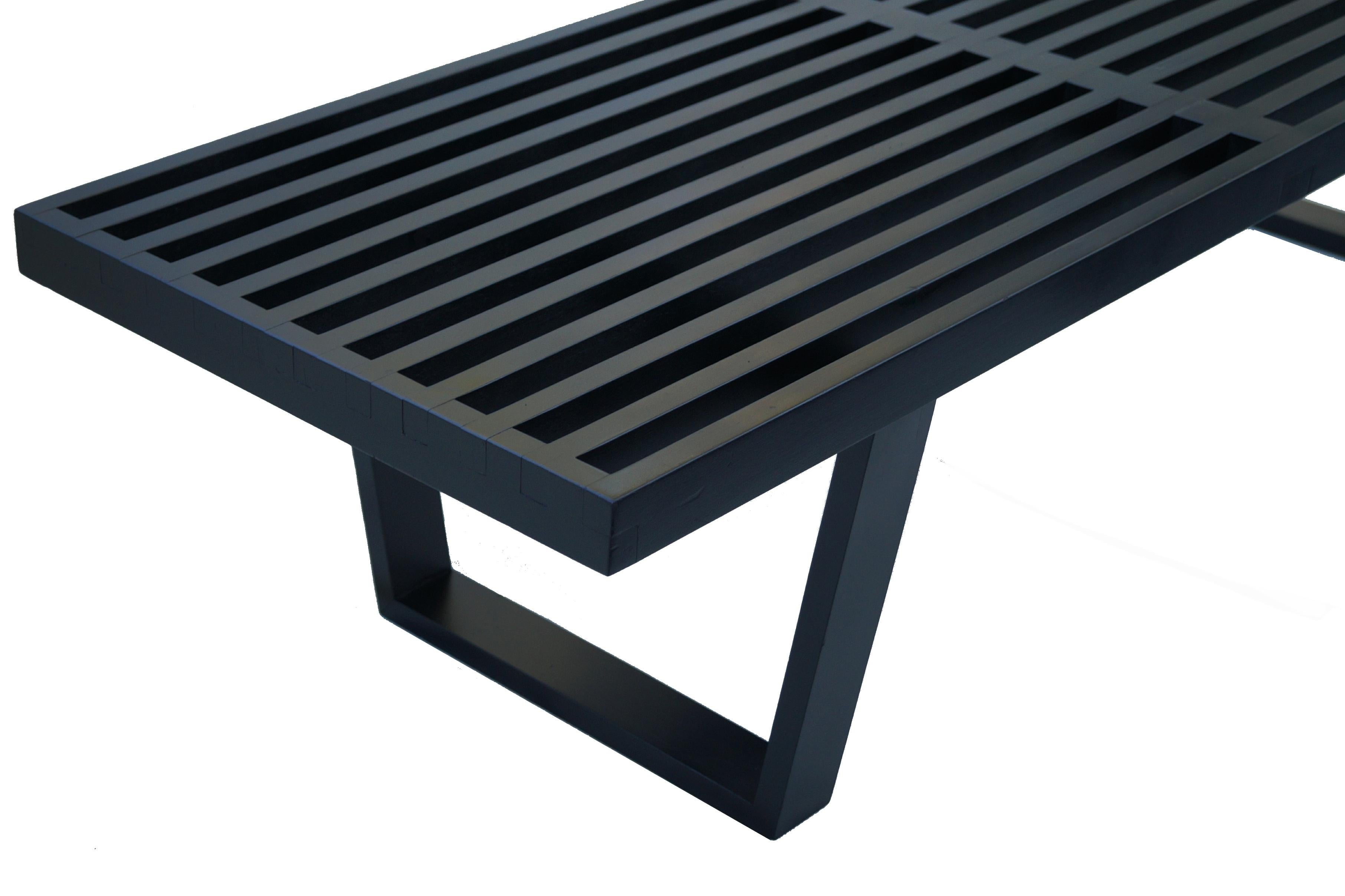 American George Nelson for Herman Miller Ebony Extra Large Slat Bench