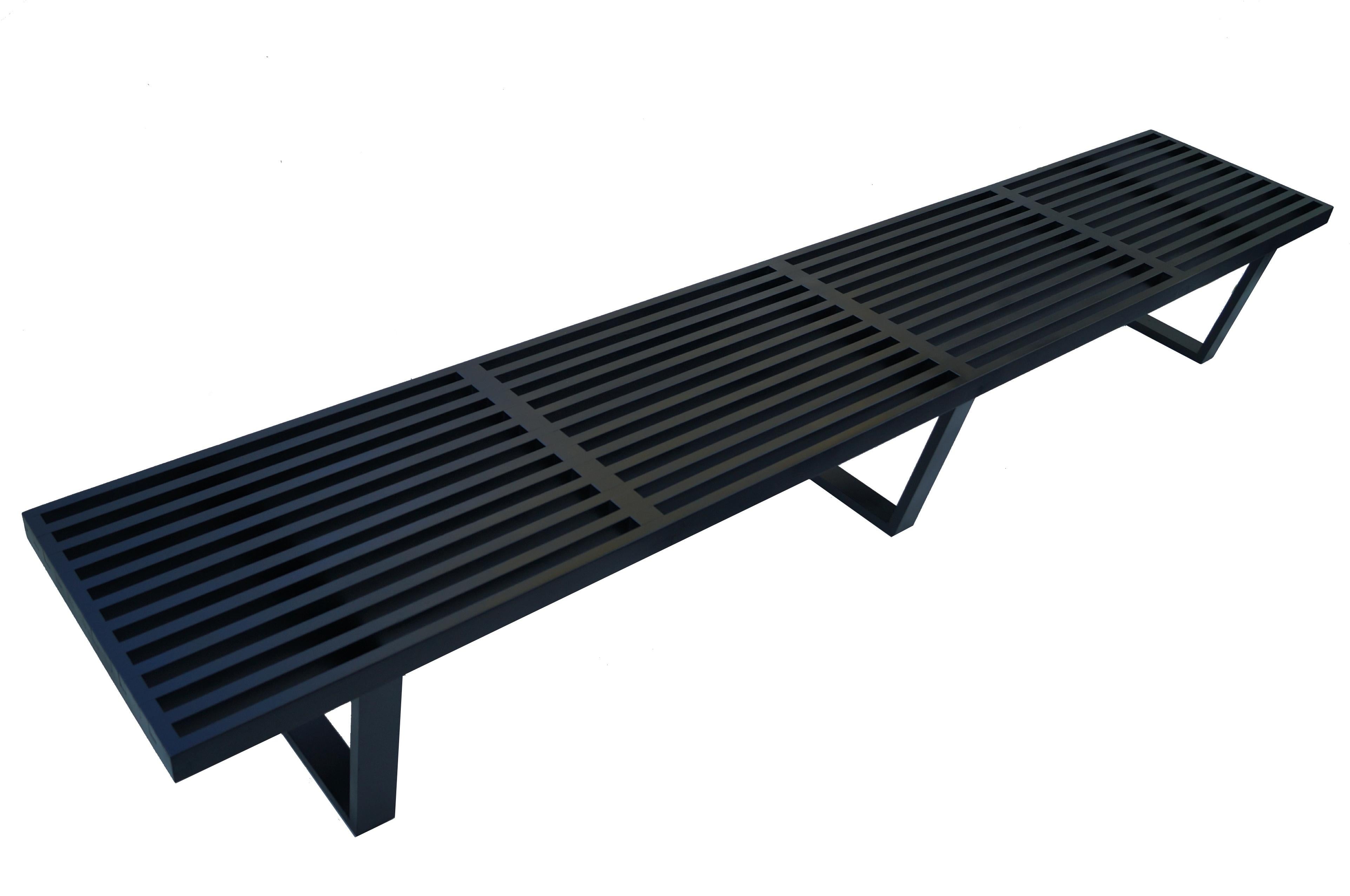 Mid-20th Century George Nelson for Herman Miller Ebony Extra Large Slat Bench