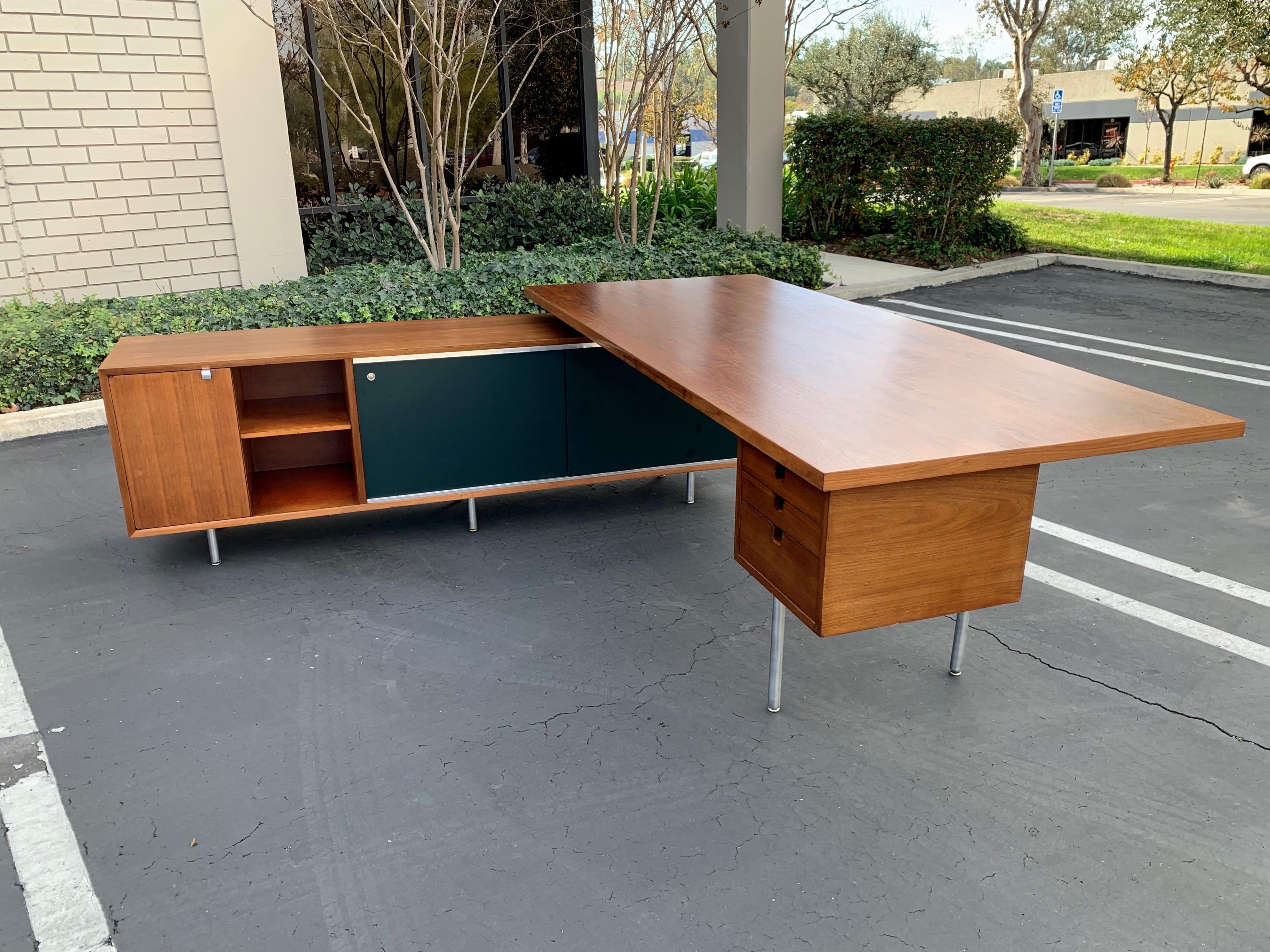 George Nelson for Herman Miller Executive Desk with Credenza Return 5