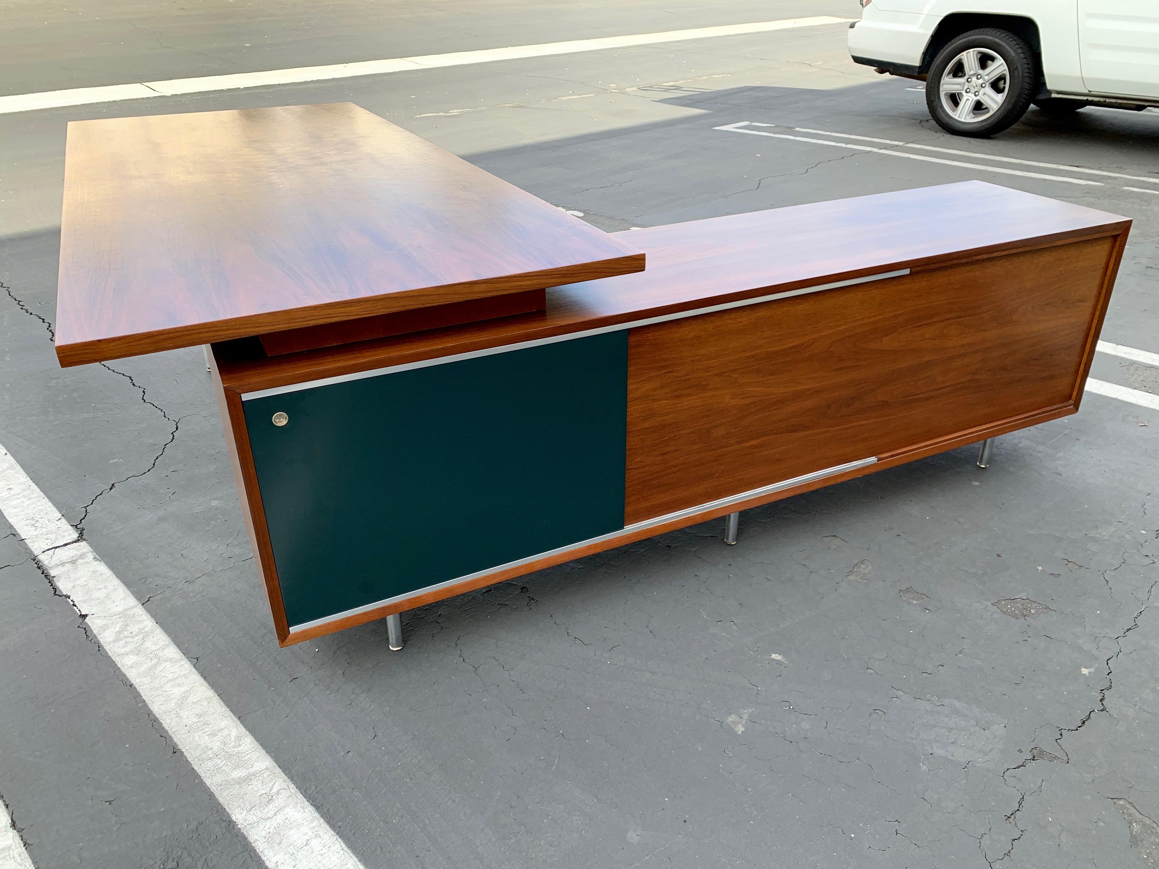 North American George Nelson for Herman Miller Executive Desk with Credenza Return