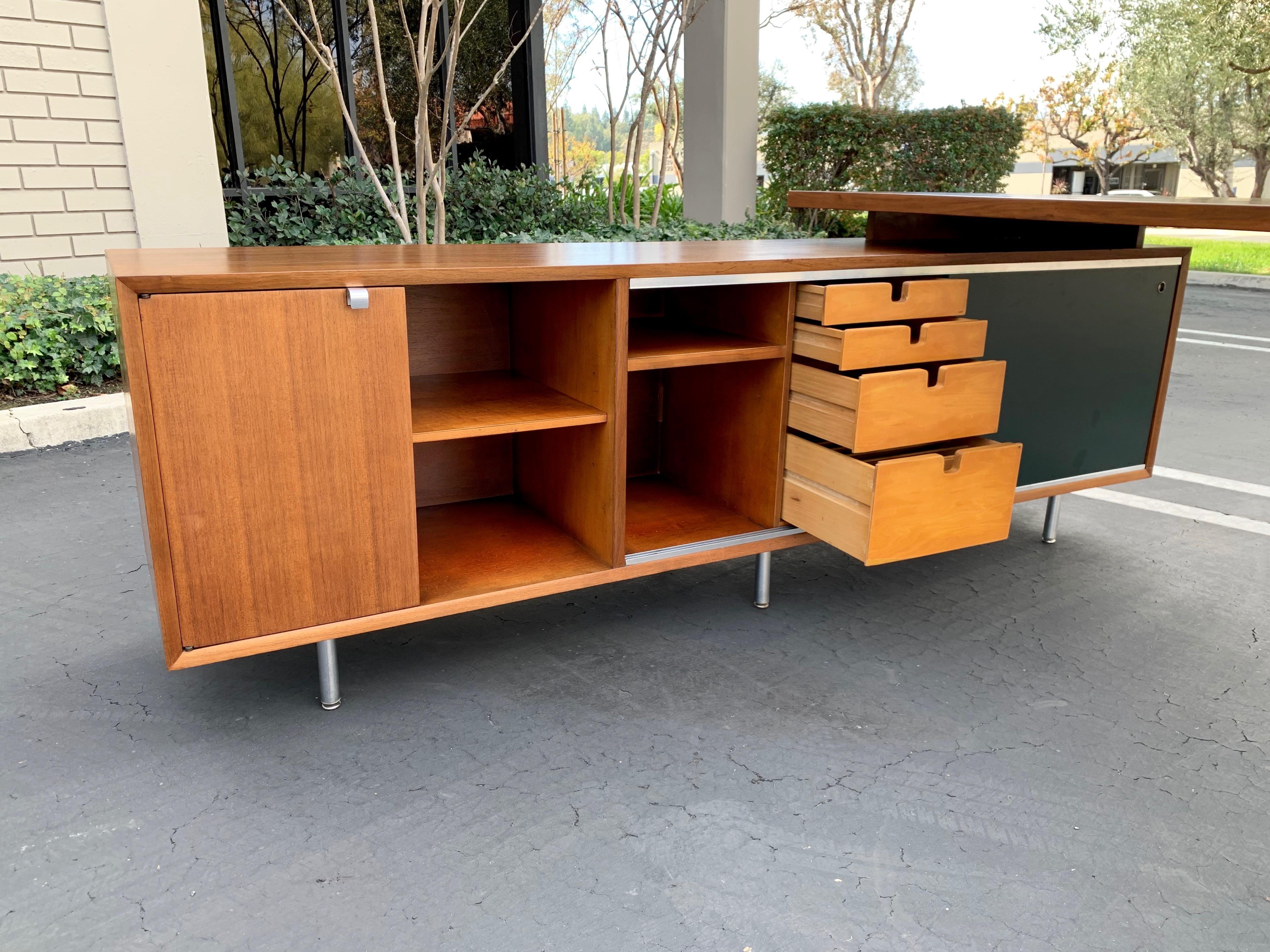 George Nelson for Herman Miller Executive Desk with Credenza Return 2