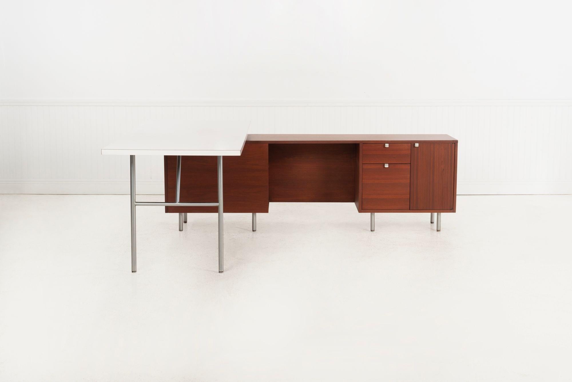 Mid-20th Century George Nelson for Herman Miller Executive Office desk and Return 1955 For Sale