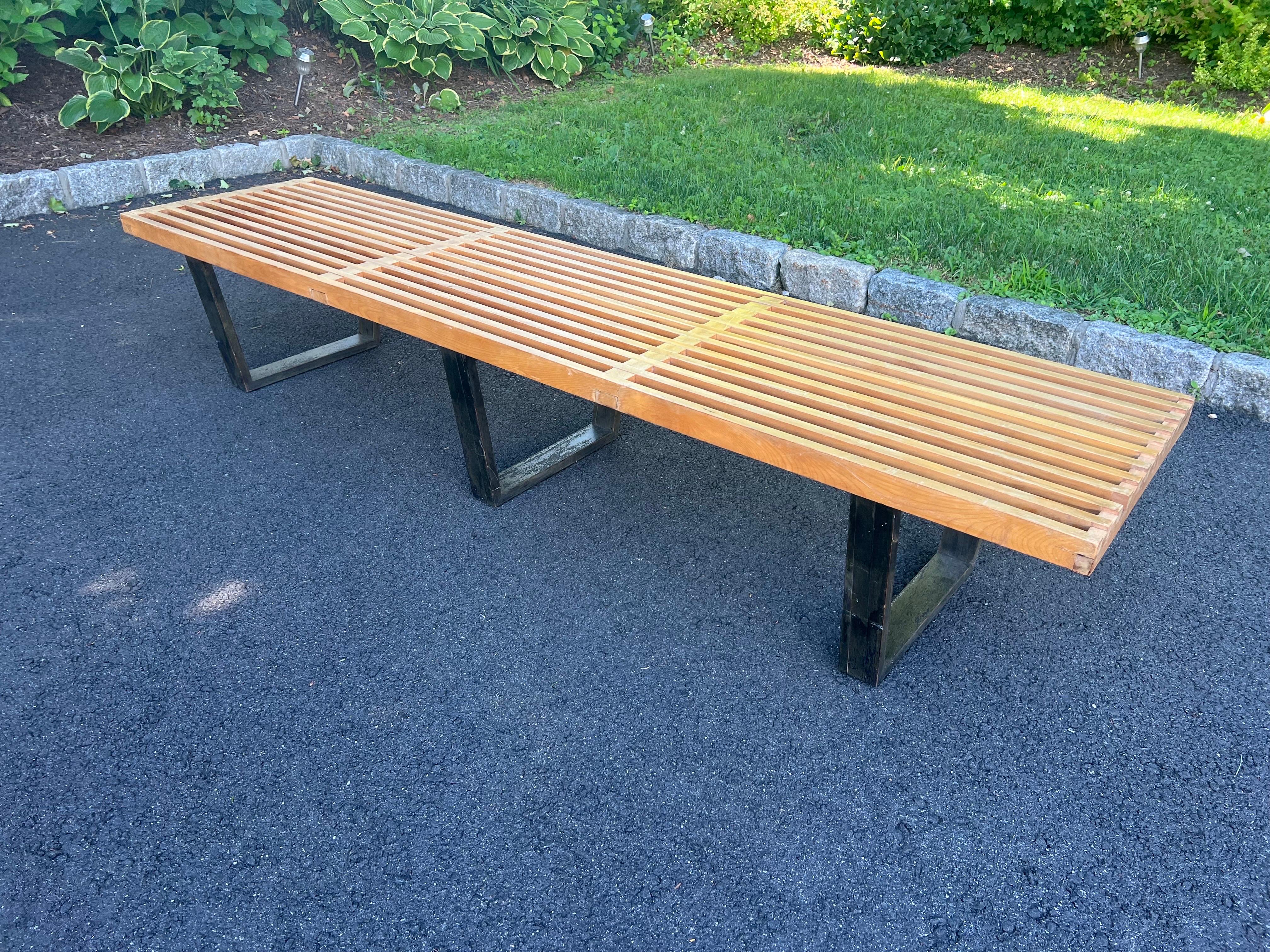 Mid-Century Modern George Nelson For Herman Miller Extra Long Slat Bench en vente