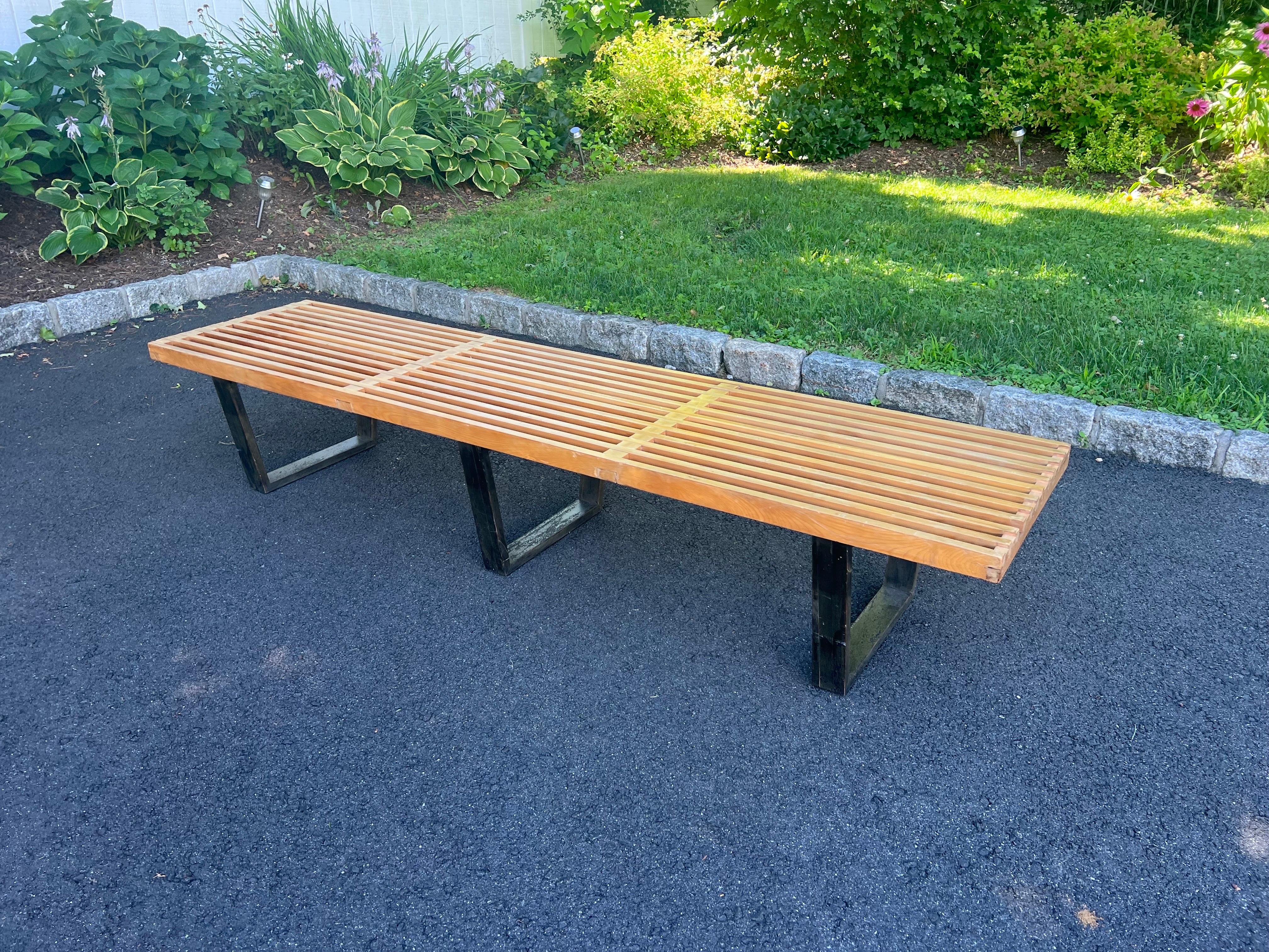 Américain George Nelson For Herman Miller Extra Long Slat Bench en vente