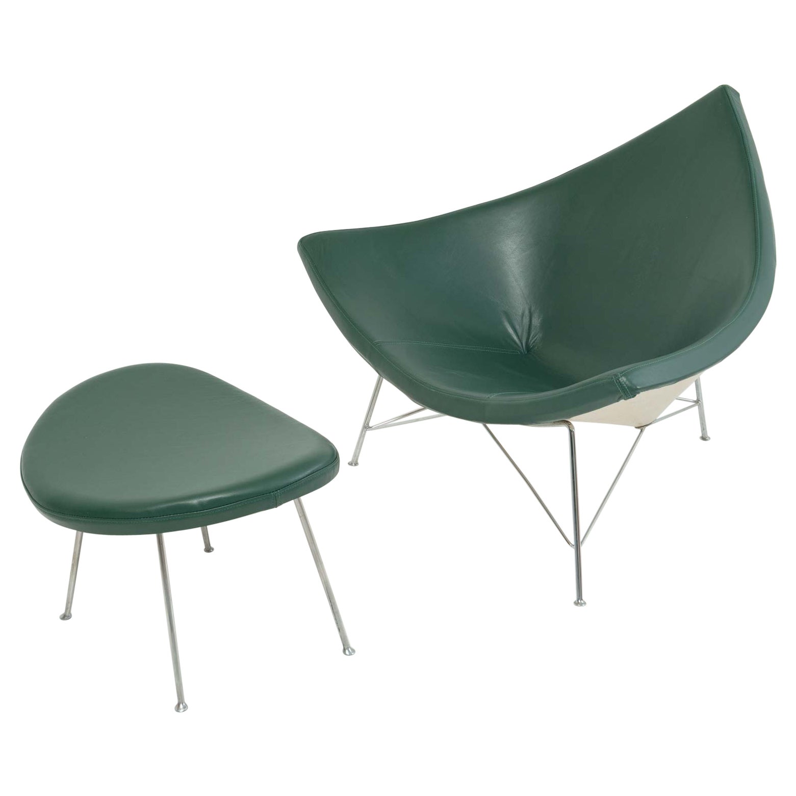George Nelson For Herman Miller First Generation Coconut Chair and Ottoman
