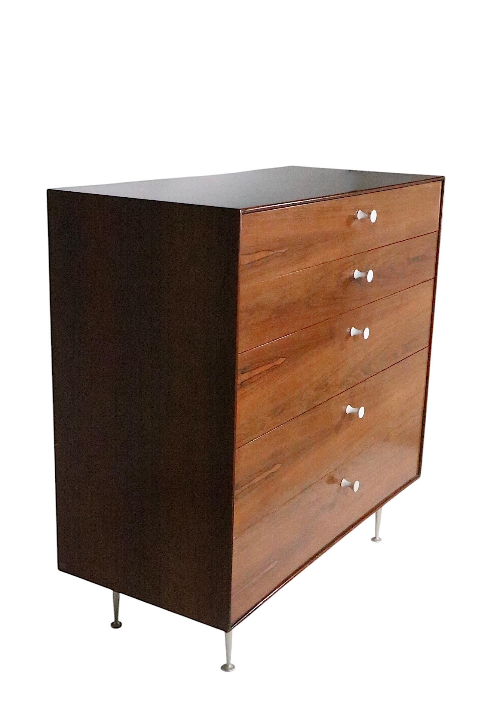 George Nelson per Herman Miller Comò a cinque cassetti con bordo sottile in legno di palissandro anni '50 ca. in vendita 6