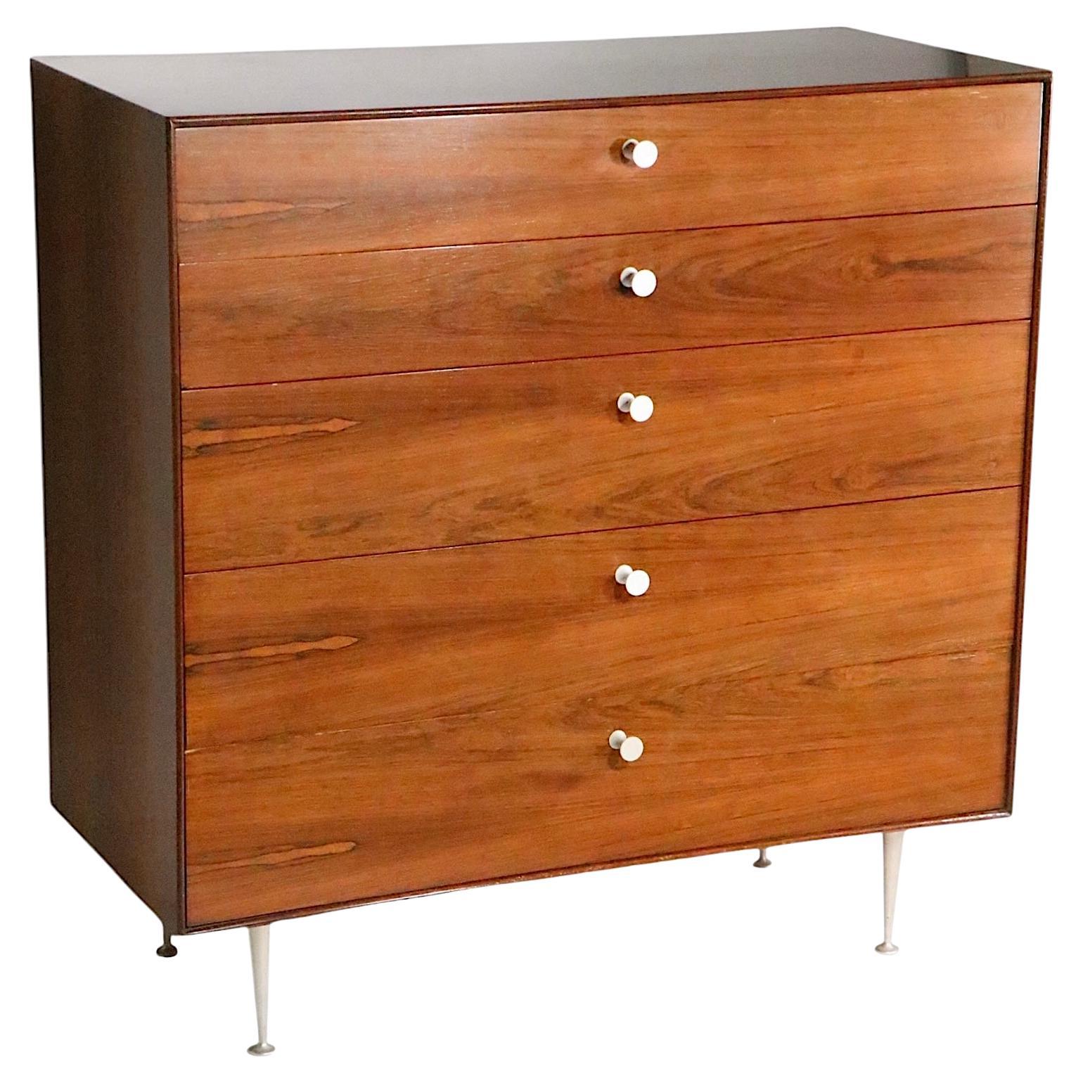 George Nelson for Herman Miller Five Drawer Dresser Thin Edge Rosewood c. 1950's