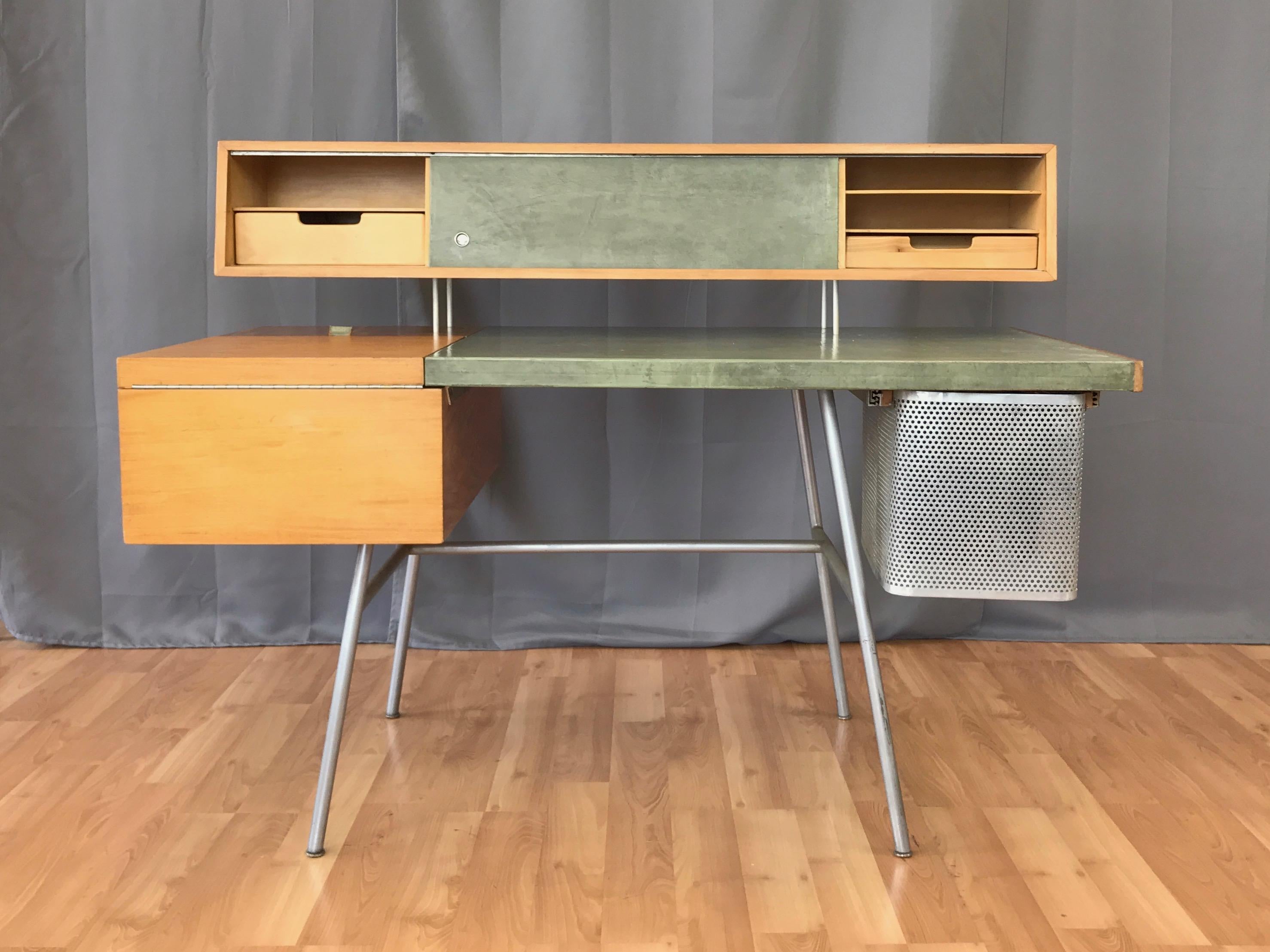 An important and rare model no. 4658 Home Office Desk by George Nelson for Herman Miller.

Designed in 1946, and produced in limited numbers from 1946–1952, this exceptional piece played a seminal role in refining and defining American Mid-Century