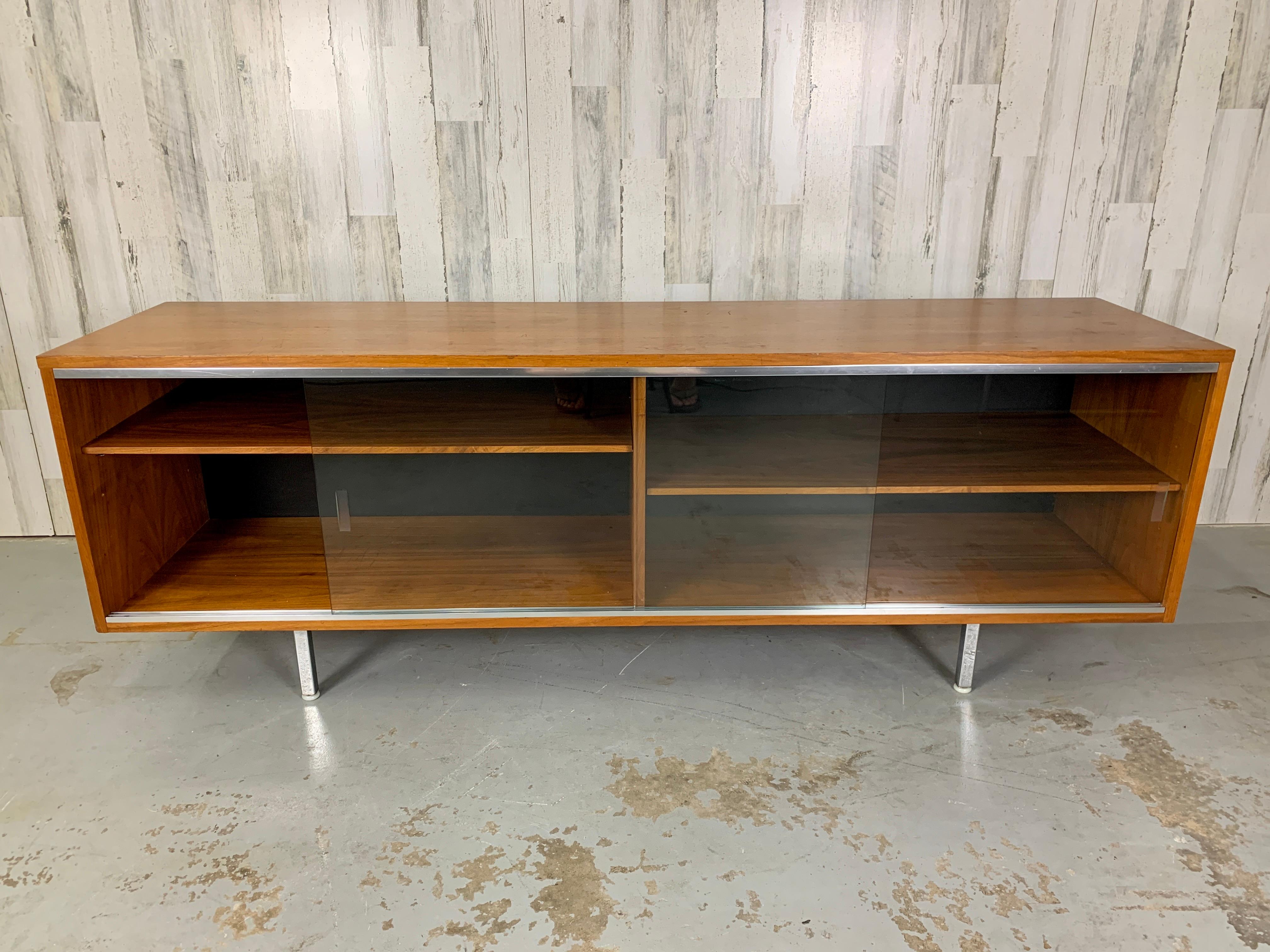 George Nelson for Herman Miller Low Walnut Credenza For Sale 4