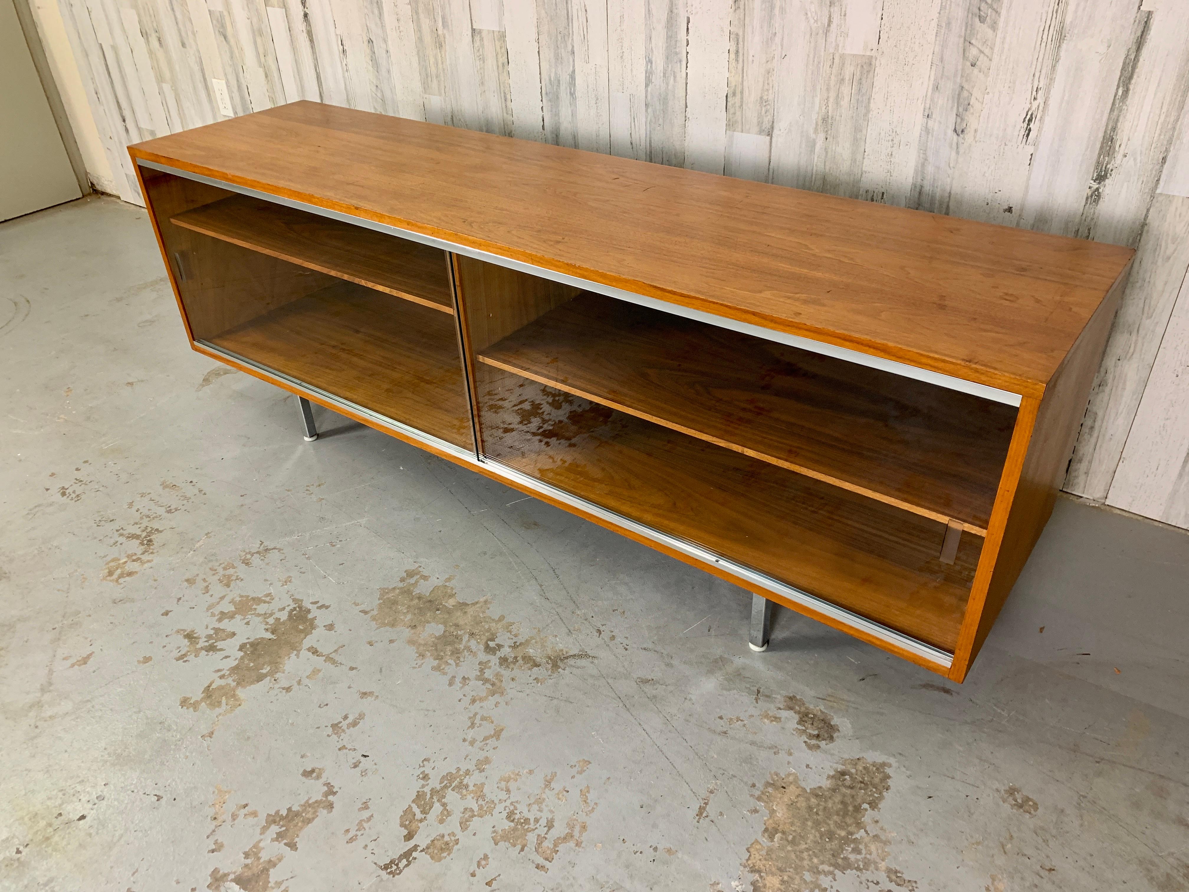 Mid-Century Modern George Nelson for Herman Miller Low Walnut Credenza For Sale
