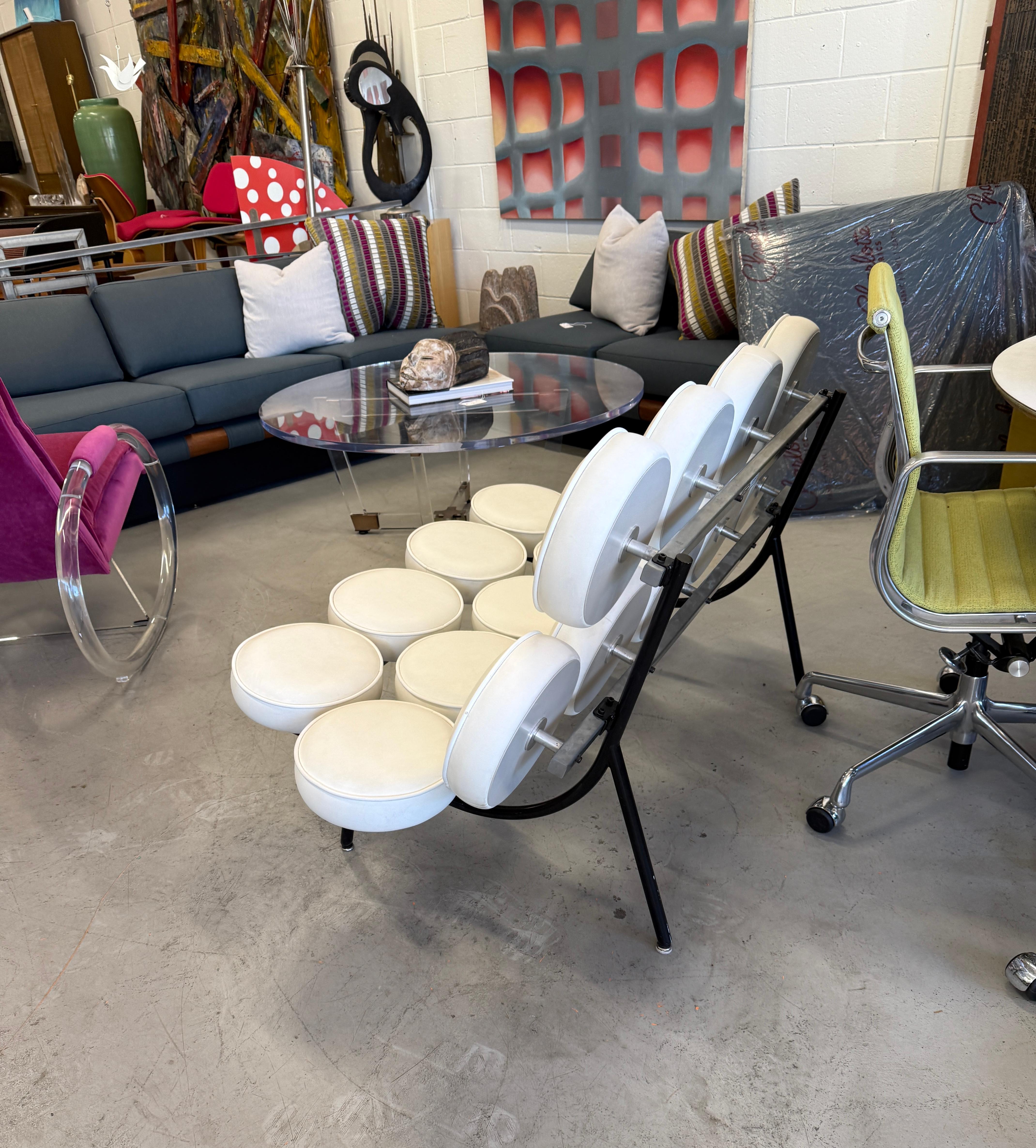 George Nelson para Herman Miller Sofá Marshmallow de piel blanca en venta 6