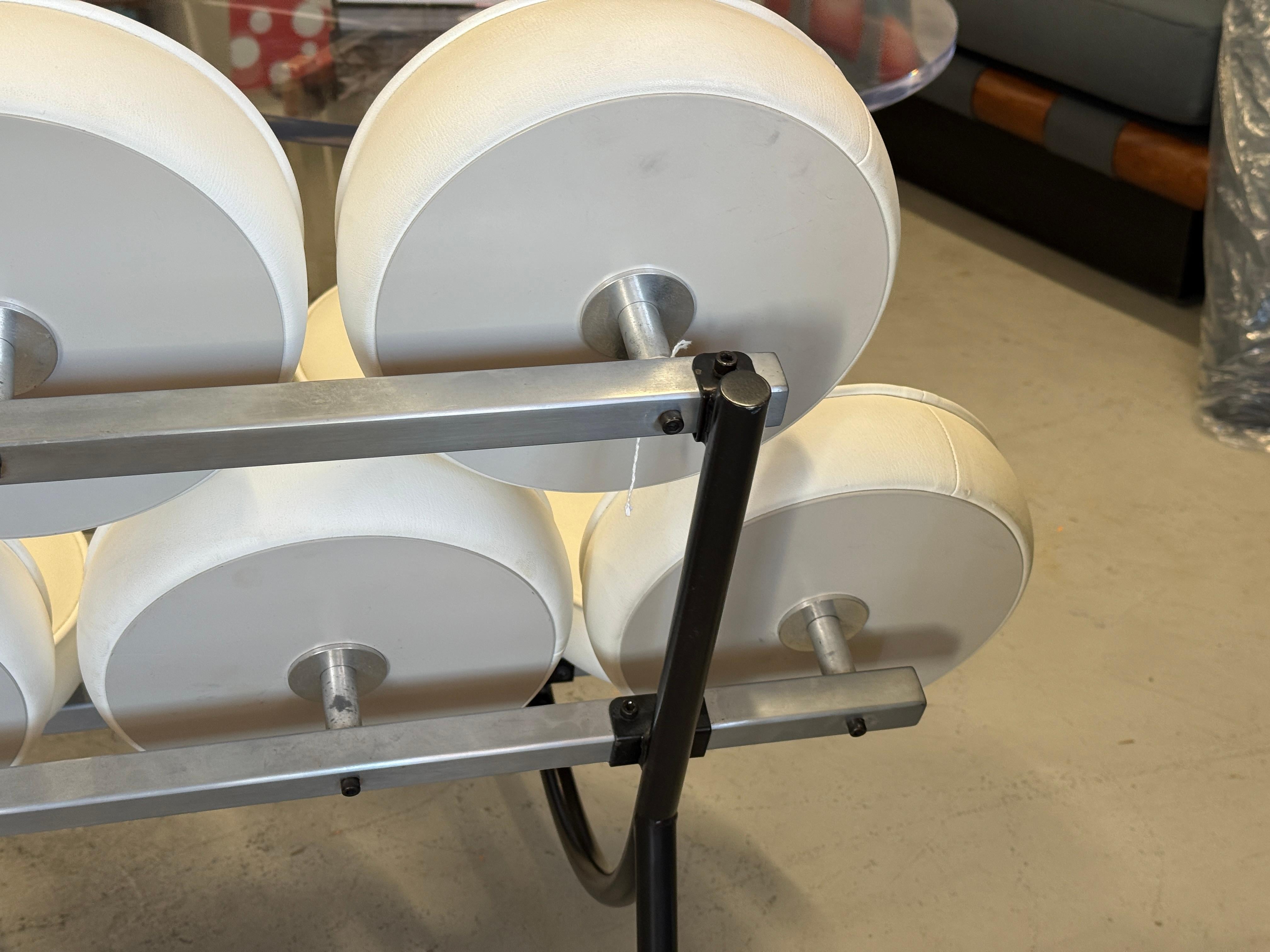 George Nelson para Herman Miller Sofá Marshmallow de piel blanca Acero en venta