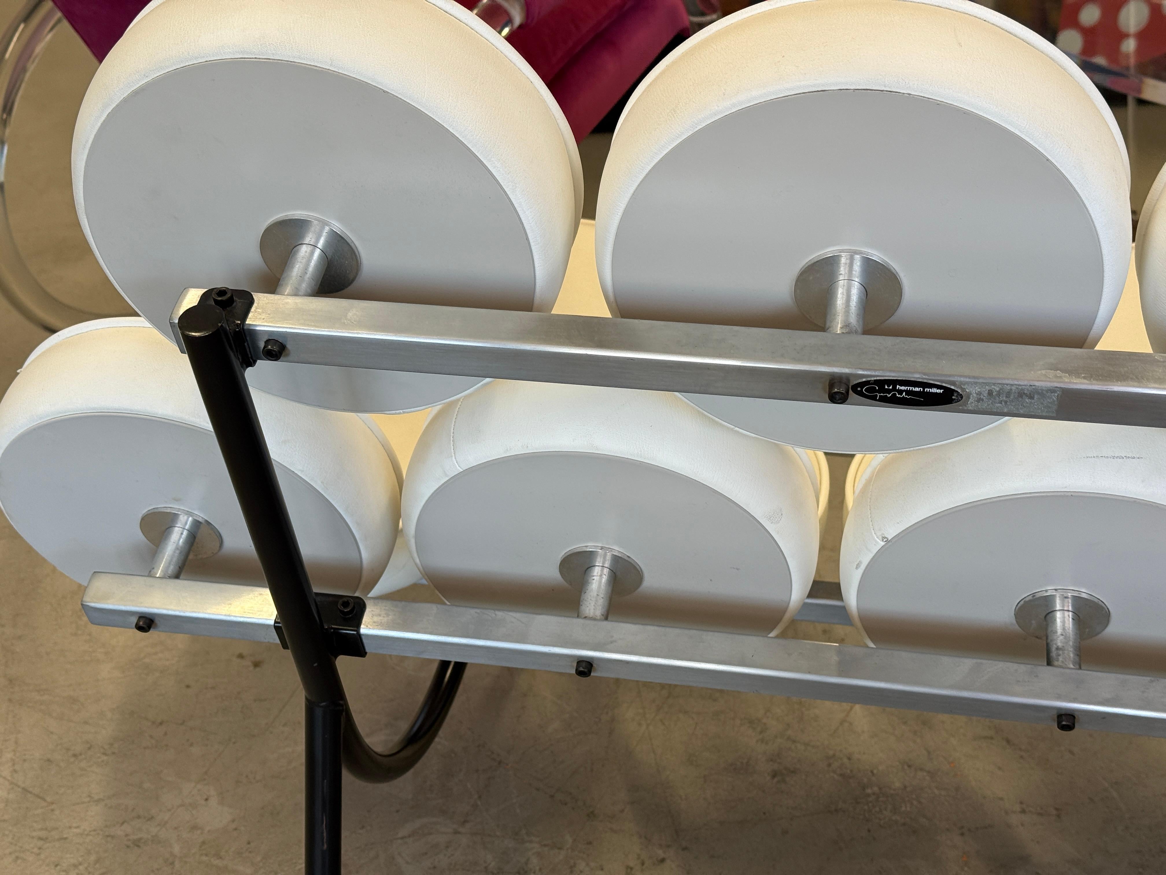 George Nelson para Herman Miller Sofá Marshmallow de piel blanca en venta 1