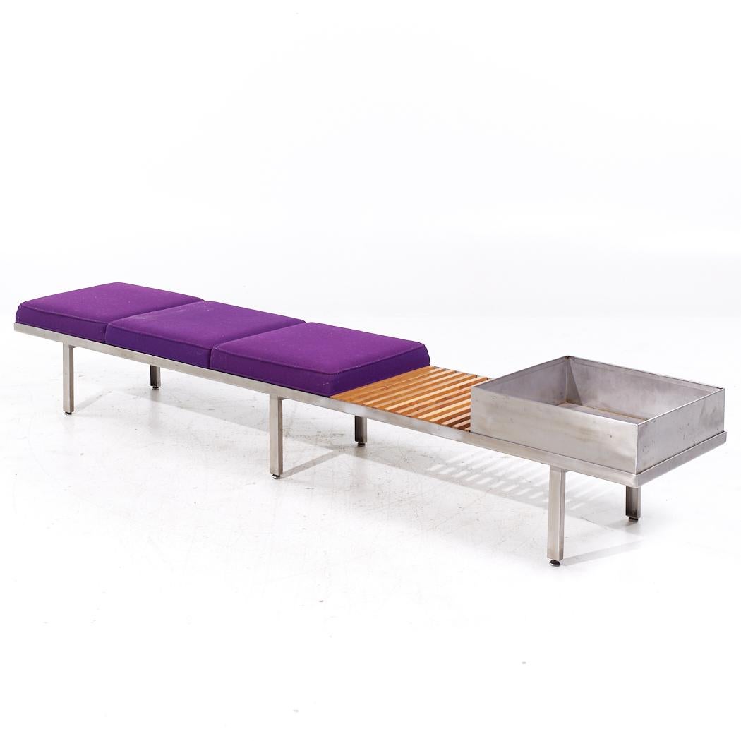 Metal George Nelson for Herman Miller MCM Extra Long Contract Bench with Planter Box For Sale