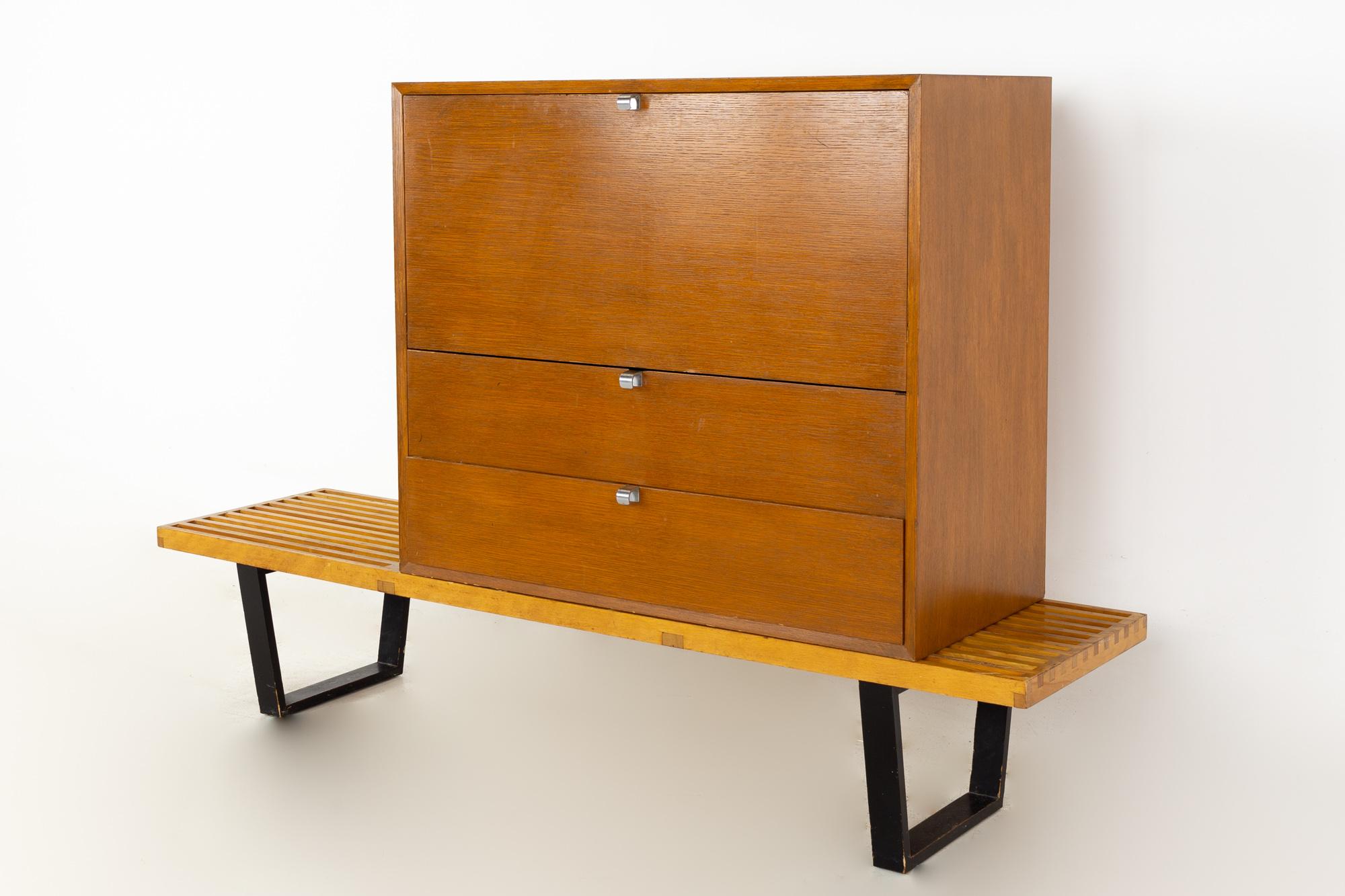 George Nelson für Herman Miller MCM Modular 2 Drawer Bar Cabinet and Bench (Moderne der Mitte des Jahrhunderts) im Angebot