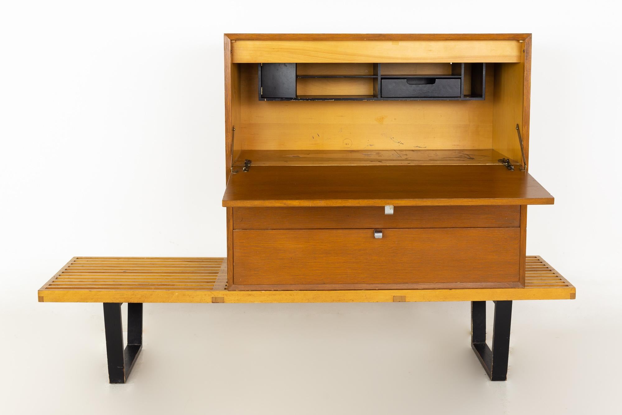 Fin du 20e siècle Meuble de bar et banc modulaire à 2 tiroirs de George Nelson pour Herman Miller MCM en vente